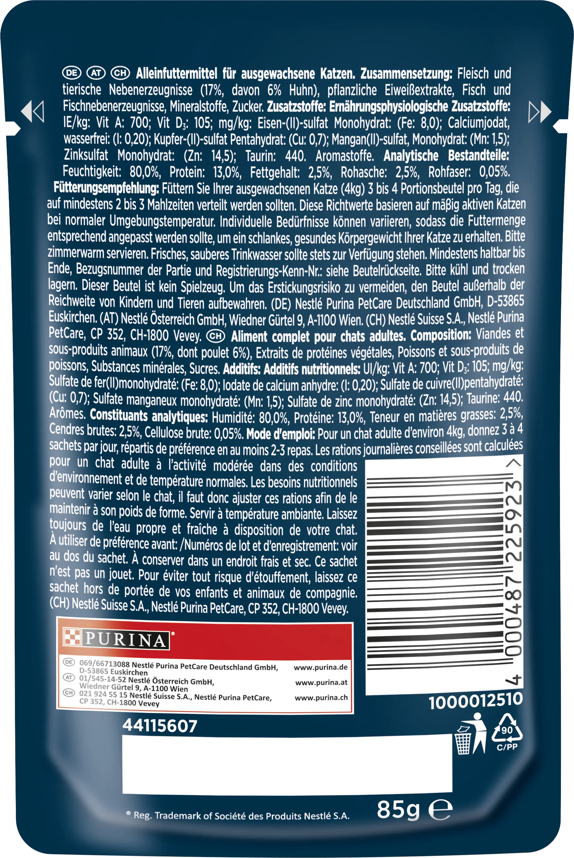 Gourmet Perle Erlesene Streifen mit Huhn 85 g