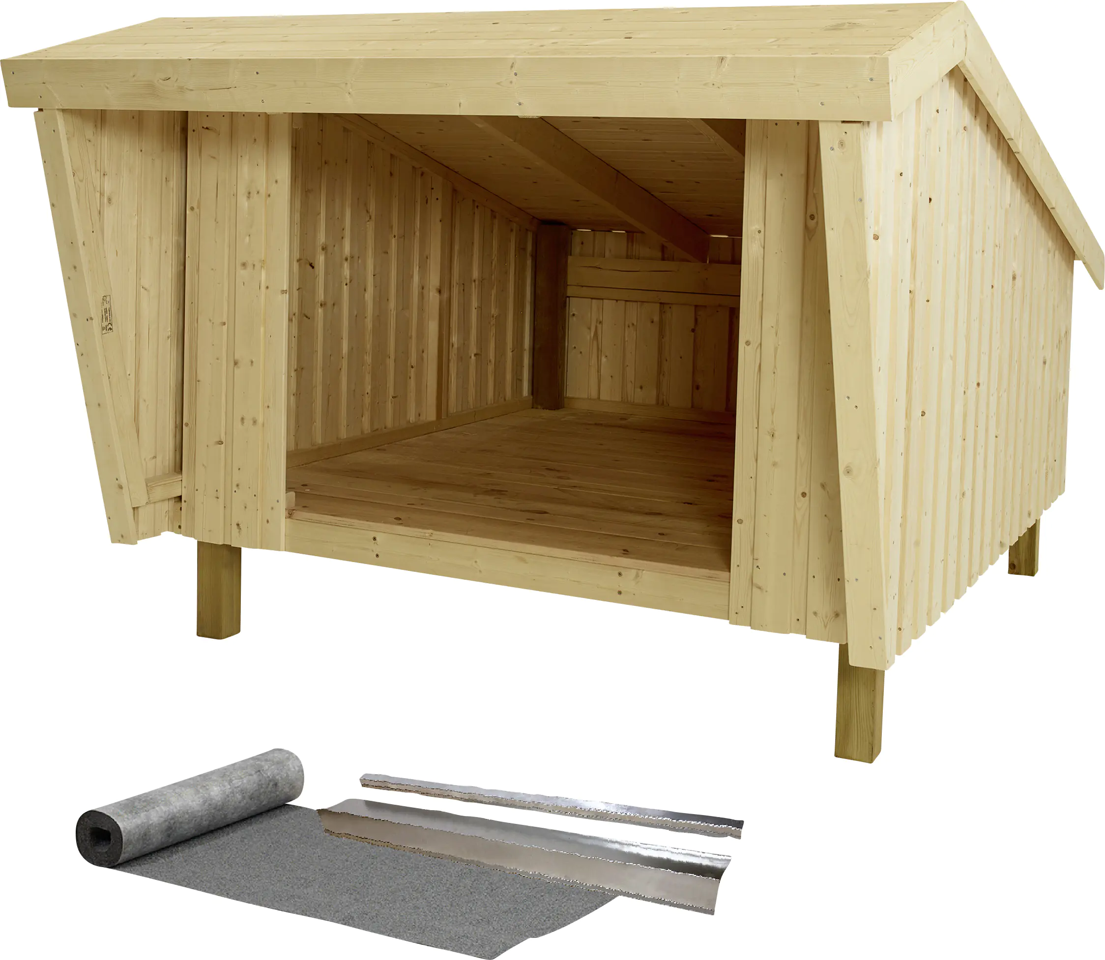Plus Shelter 198 x 210 cm natur mit Boden und Dachpappe Plus Shelter 198 x 210 cm natur mit Boden und Dachpappe