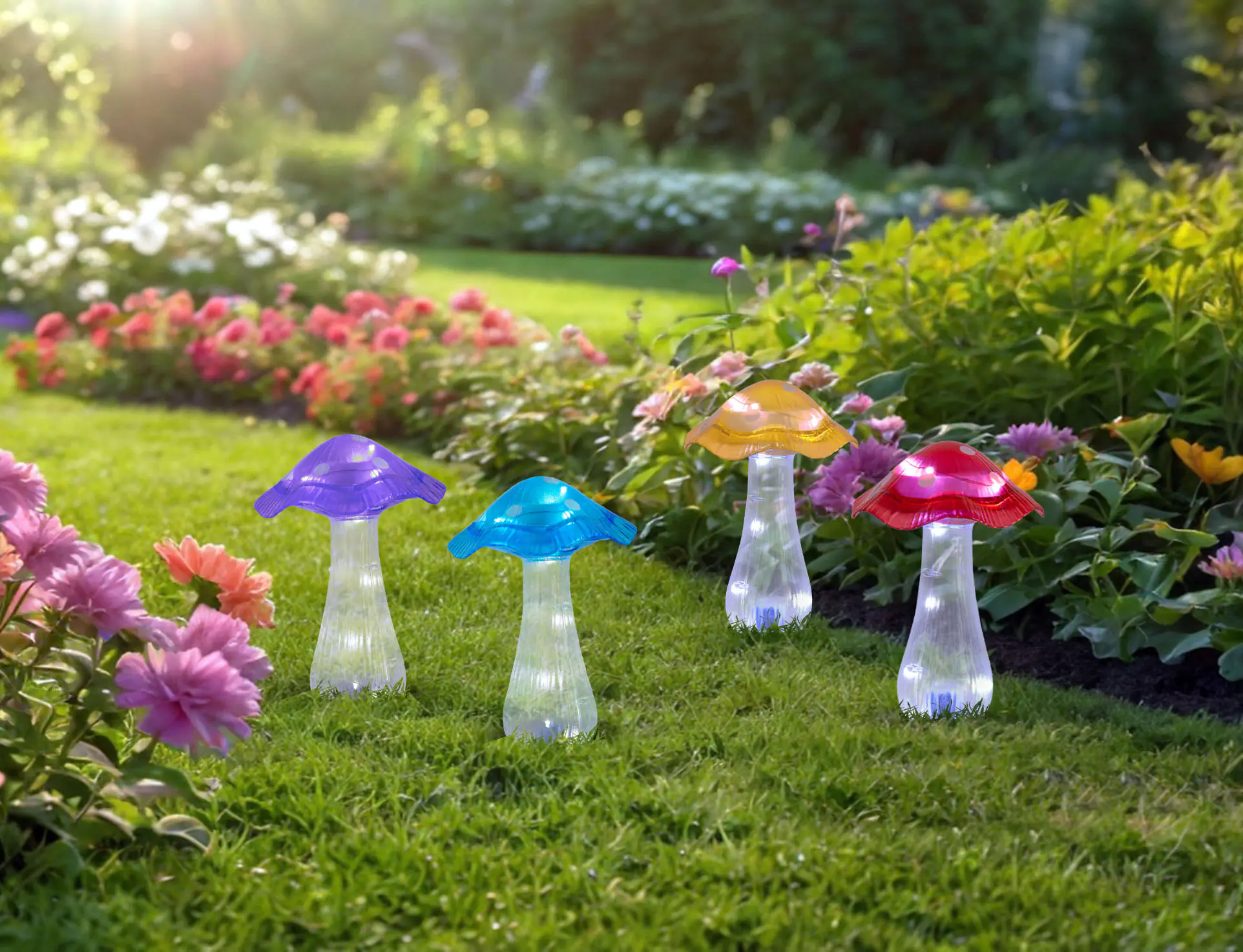 Light & More LED Solarleuchte Pilz lila