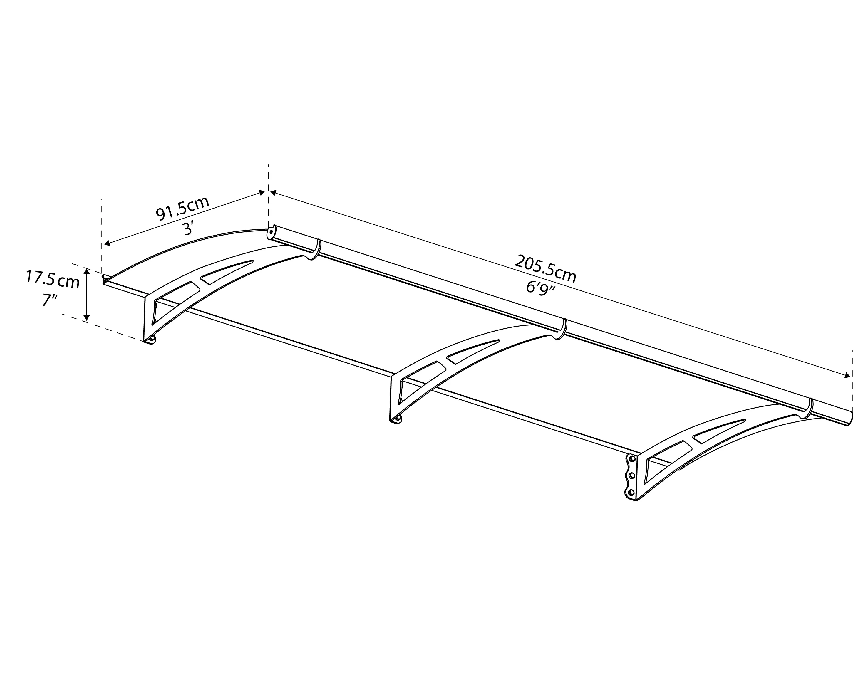 Canopia Vordach Aquila 2050 Hellgrau Alu 206 x 92 cm Canopia Vordach Aquila 2050 Hellgrau Alu 206 x 92 cm