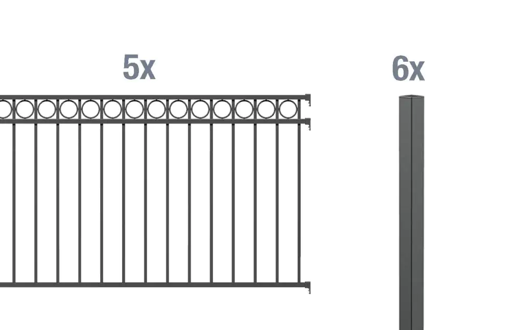 Alberts Komplettset Zaun Circle 10 m 120 cm anthrazit zE