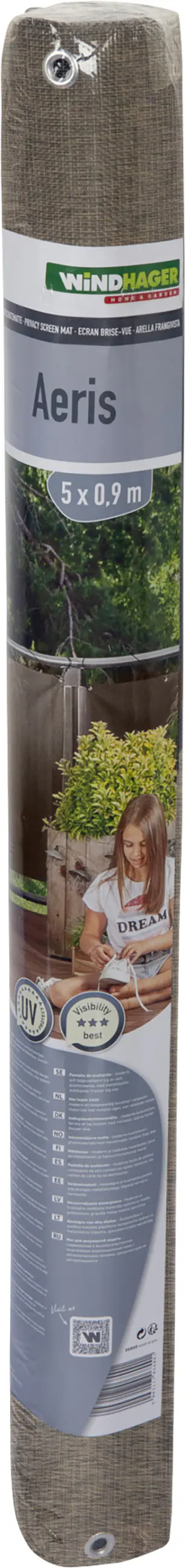 Windhager Balkonsichtschutz Aeris 0,9 x 5 m Wenge