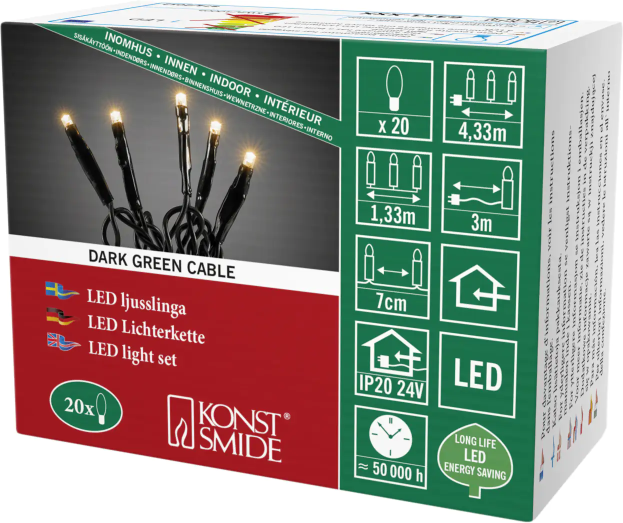 Konstsmide LED Lichterkette 20 LED 20 LED, bernstein Konstsmide LED Lichterkette 20 LED 20 LED, bernstein