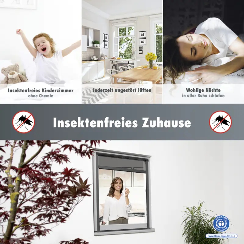 9003117315303_4 Primaster Fliegenschutz-Rollo 130 x 160 cm anthrazit/anthrazit kürzbar