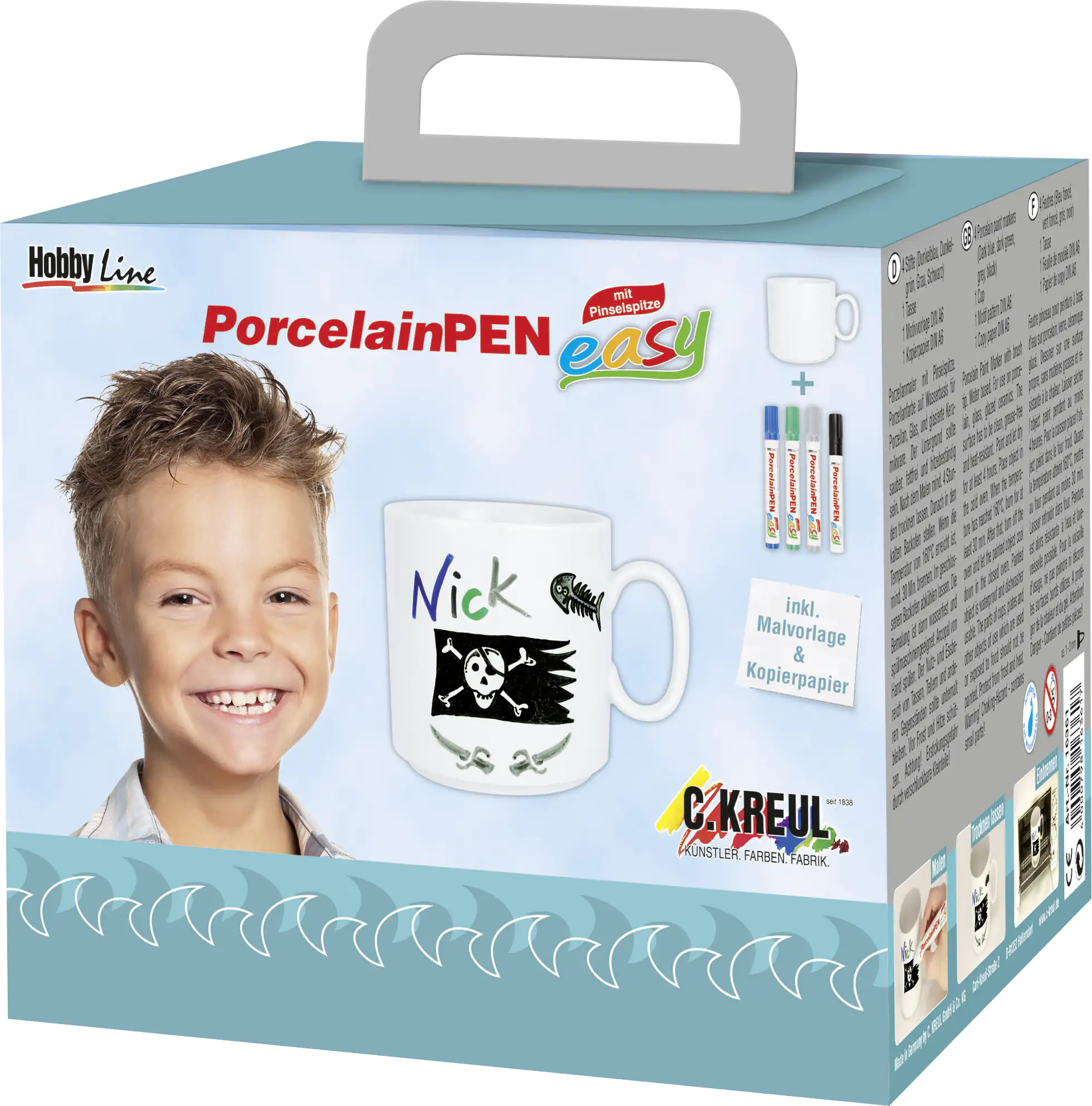 Kreul Porzellanmaler-Set Tassen Jungen PorcelainPen easy