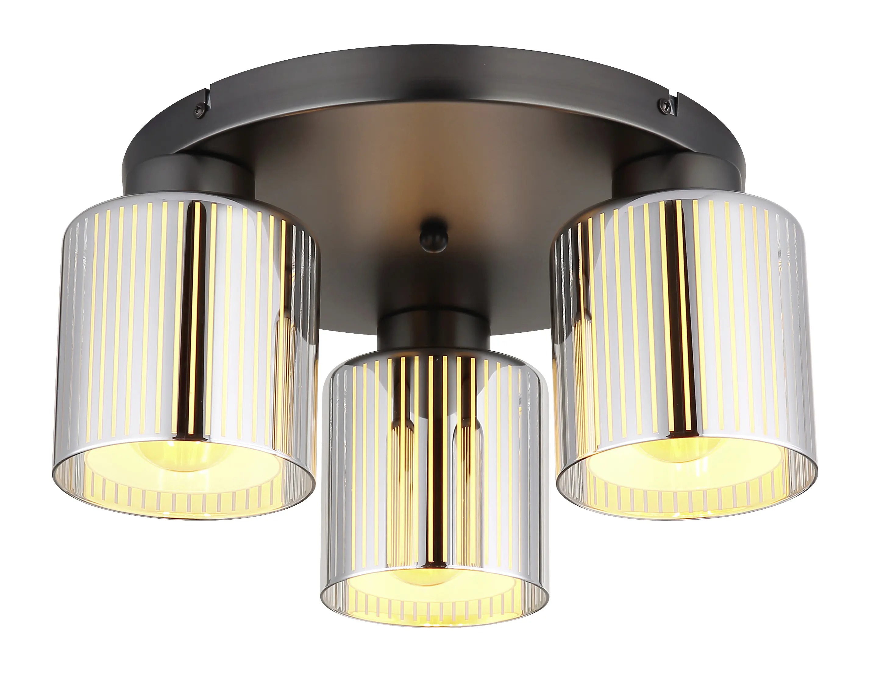 Globo Deckenleuchte Felicia Ø 34,5 x 17,5 cm schwarz-chrom matt