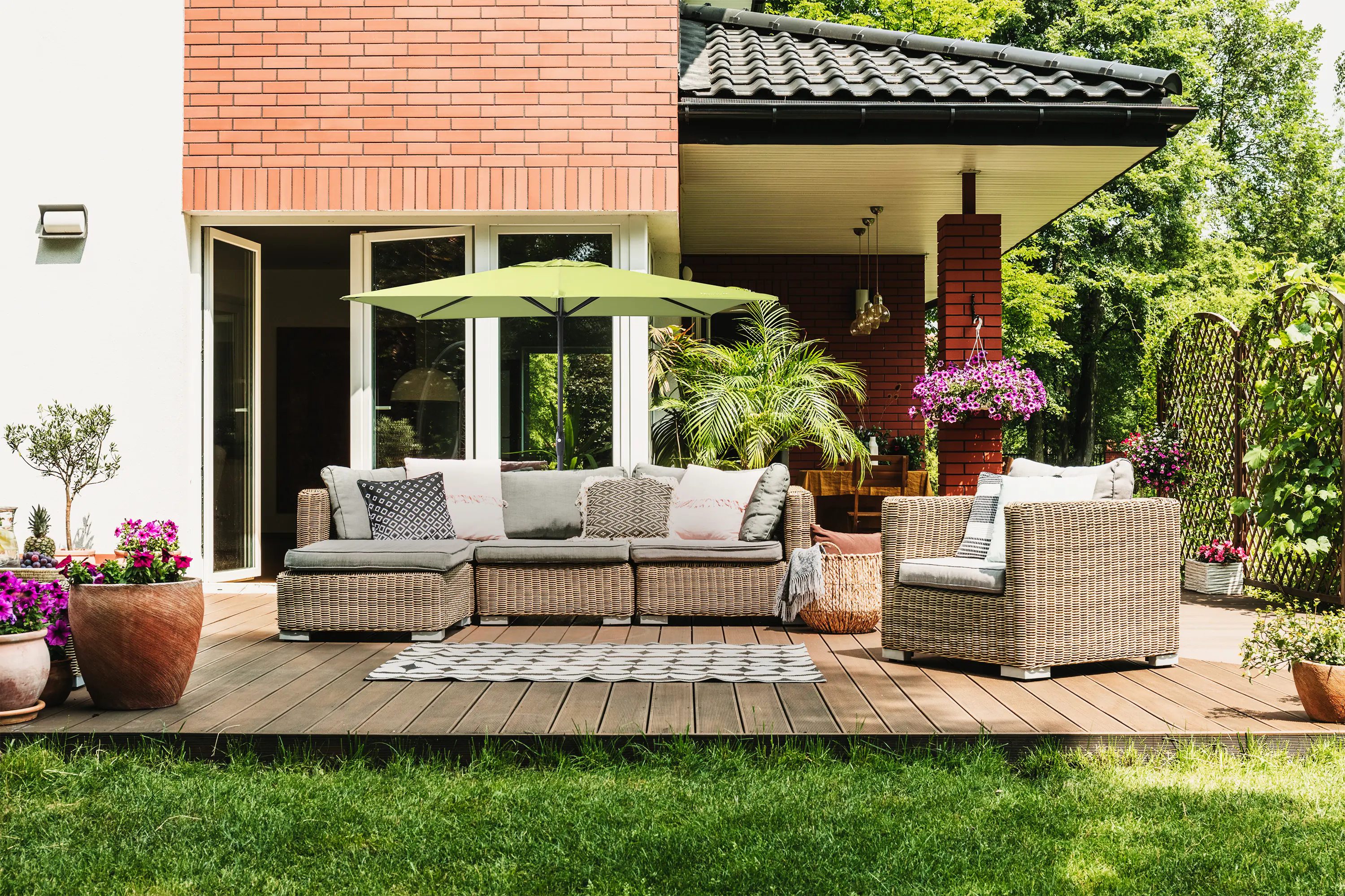 Primaster Sonnenschirm Florenz lindgrün 140 x 210 cm 