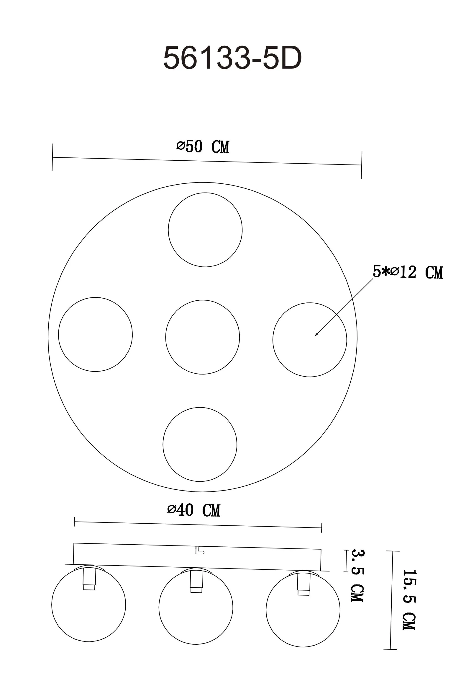 Globo Deckenleuchte RIHA rauchfarben