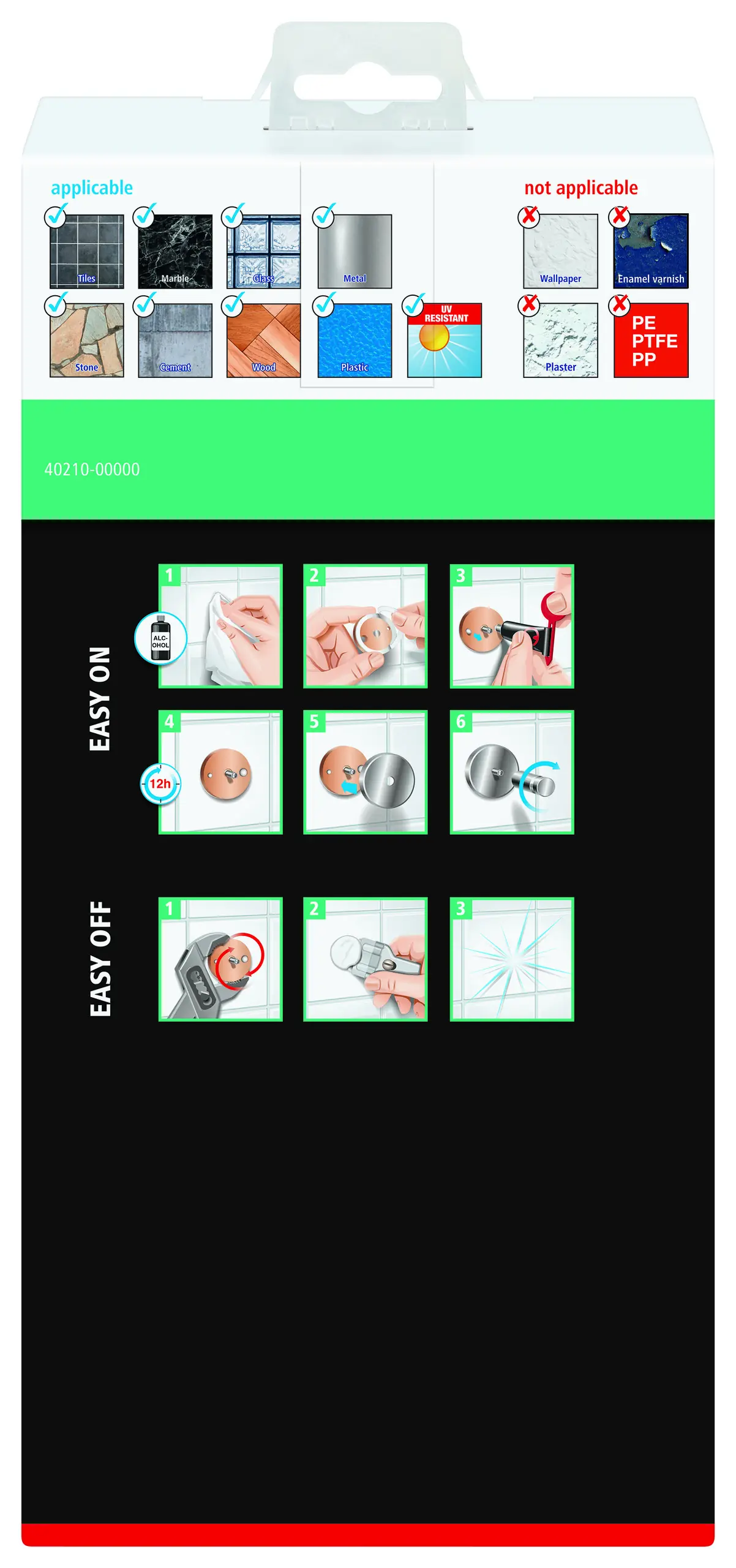 tesa Duschkorb Aluxx zum Kleben viereckig 1 Ablage verchromt 30 cm