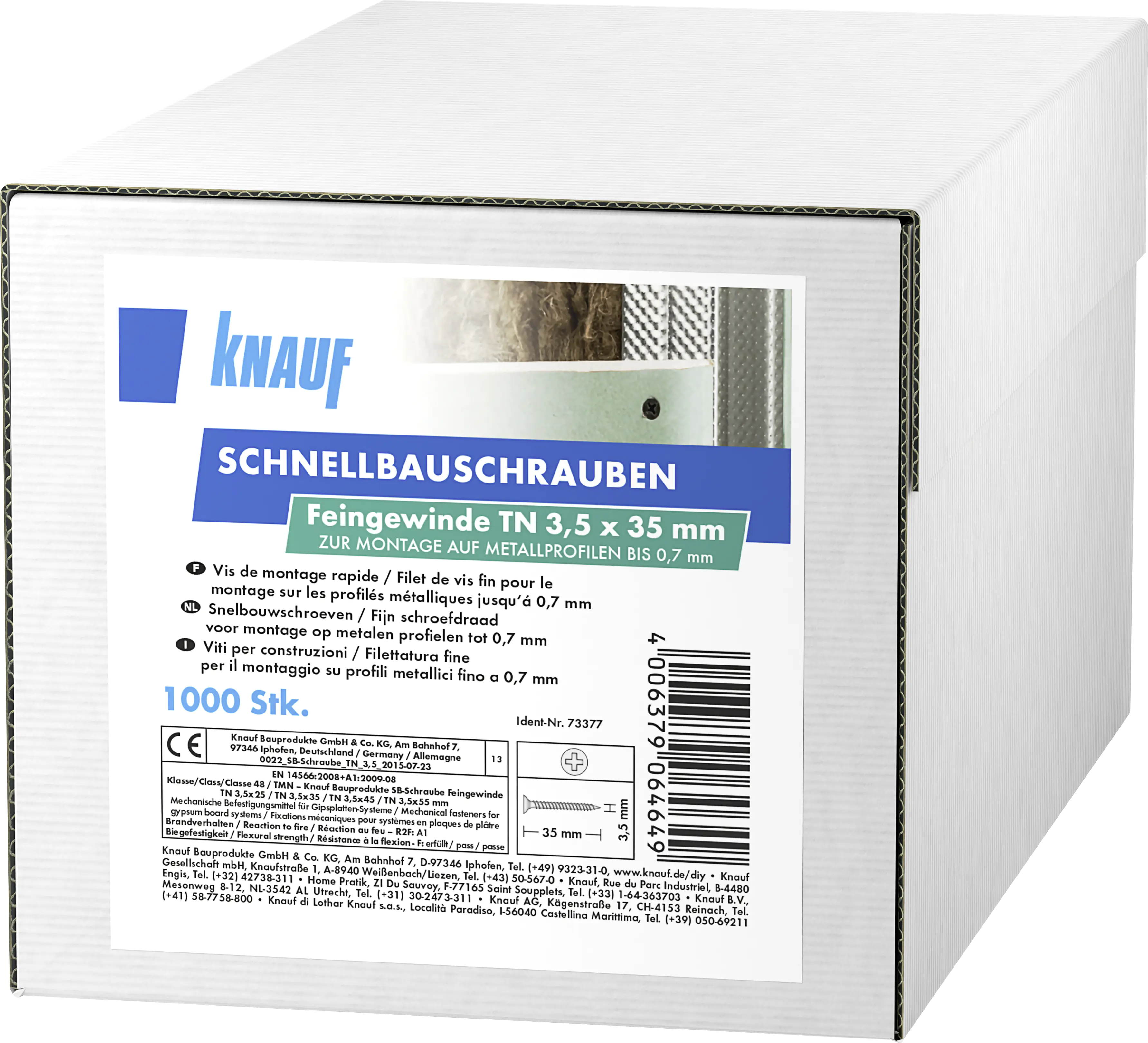 Knauf Schnellbauschrauben 3,5 x 35 mm, PH 1, 1000 Stück