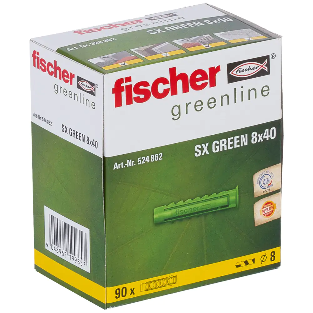 Fischer Spreizdübel SX green 8.0 x 40 mm - 90 Stück Fischer Spreizdübel SX green 8.0 x 40 mm - 90 Stück