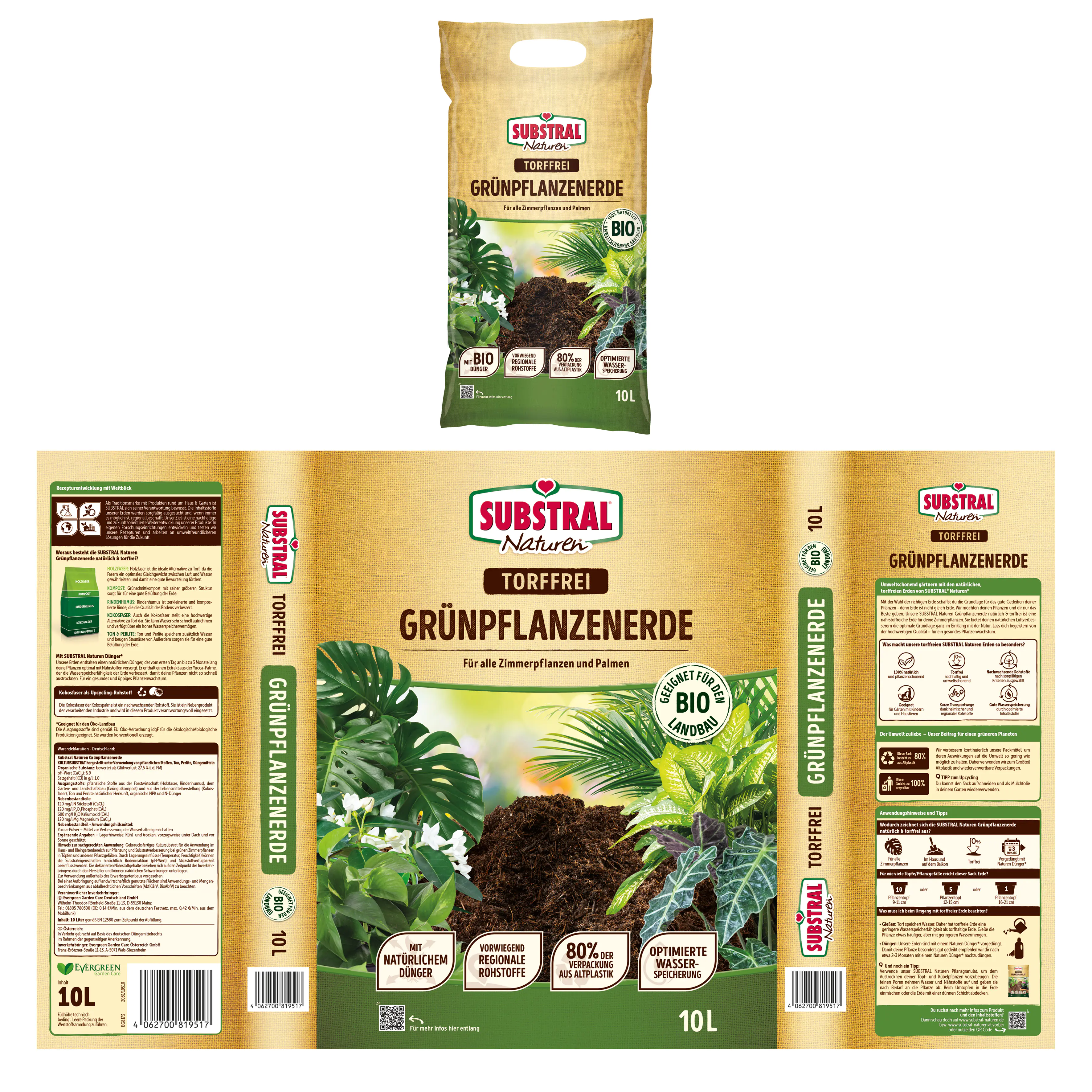 Substral Naturen Grünpflanzenerde 10 L torffrei