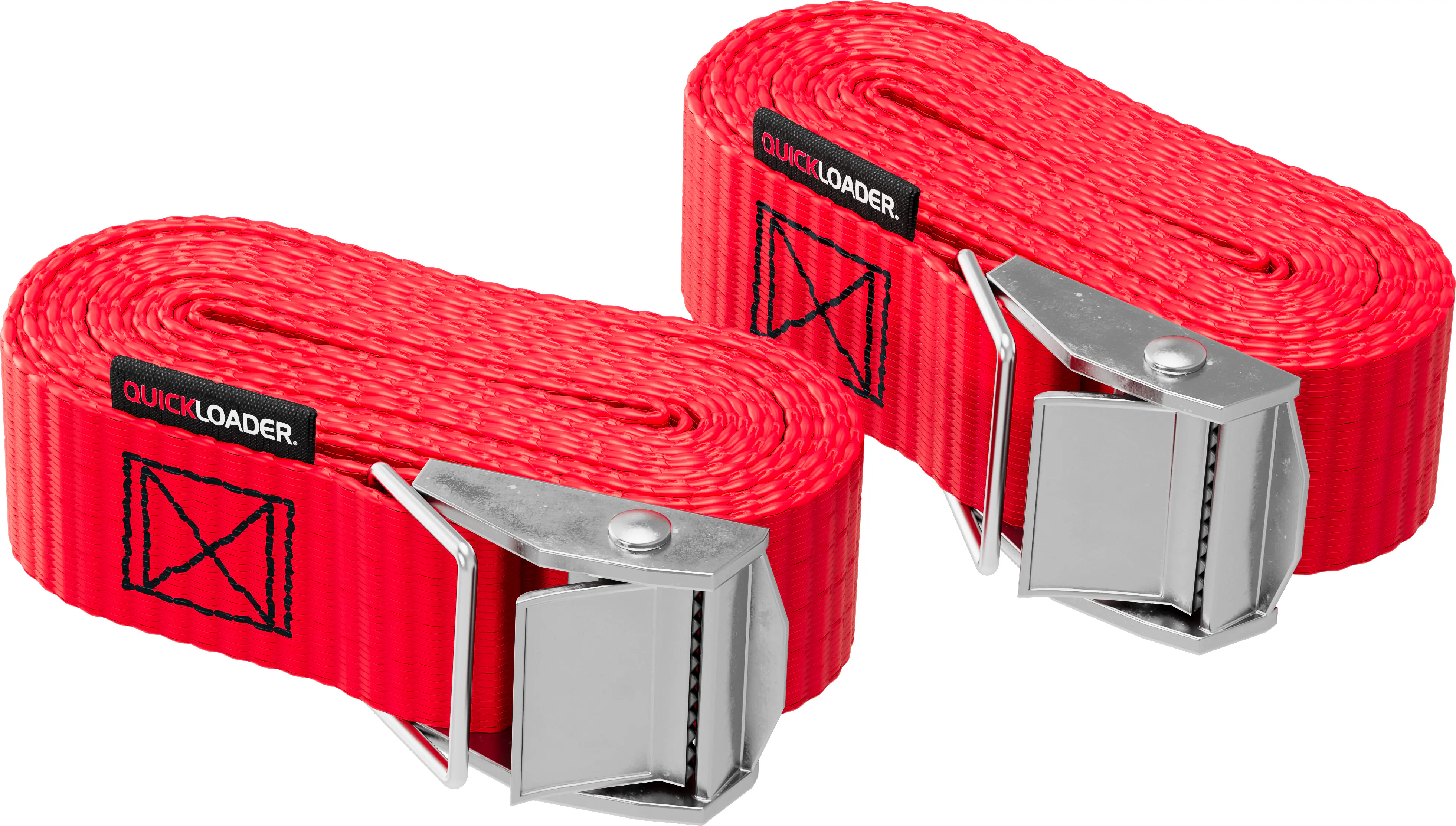 QUICKLOADER®Spanngurt Cambuckle 25 mm x 3 m 2 Stück rot