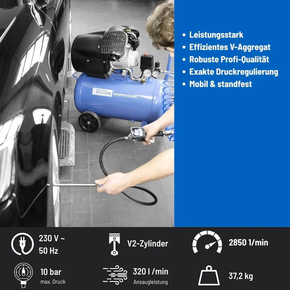 Güde Kompressor 405/10/50 10 bar 50 l 320 l/min 2,2 KW