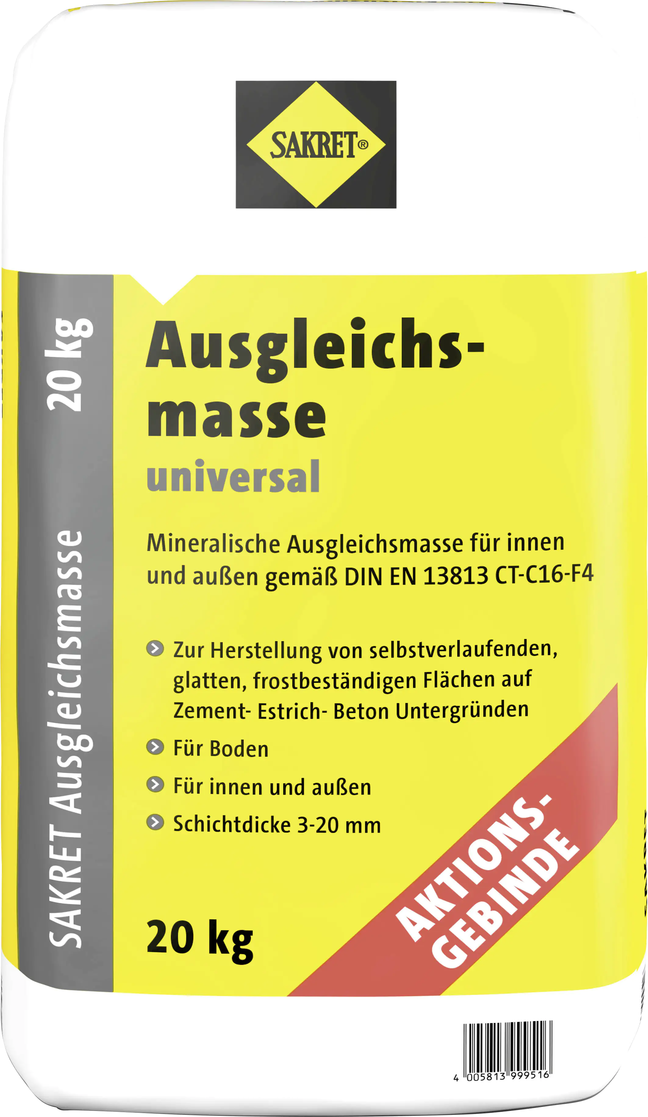 SAKRET Ausgleichsmasse universal 20 kg Sack Aktion