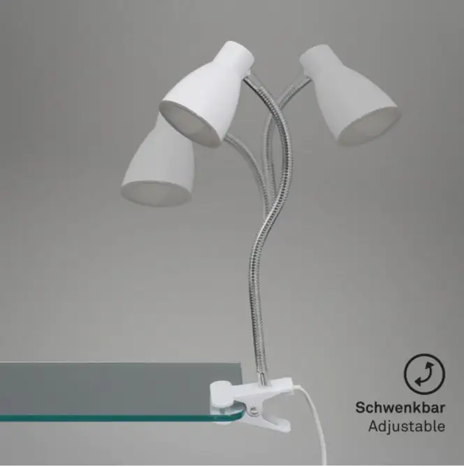 Briloner LED Klemmleuchte Grip weiß 28,5 x 7 cm warmweiß