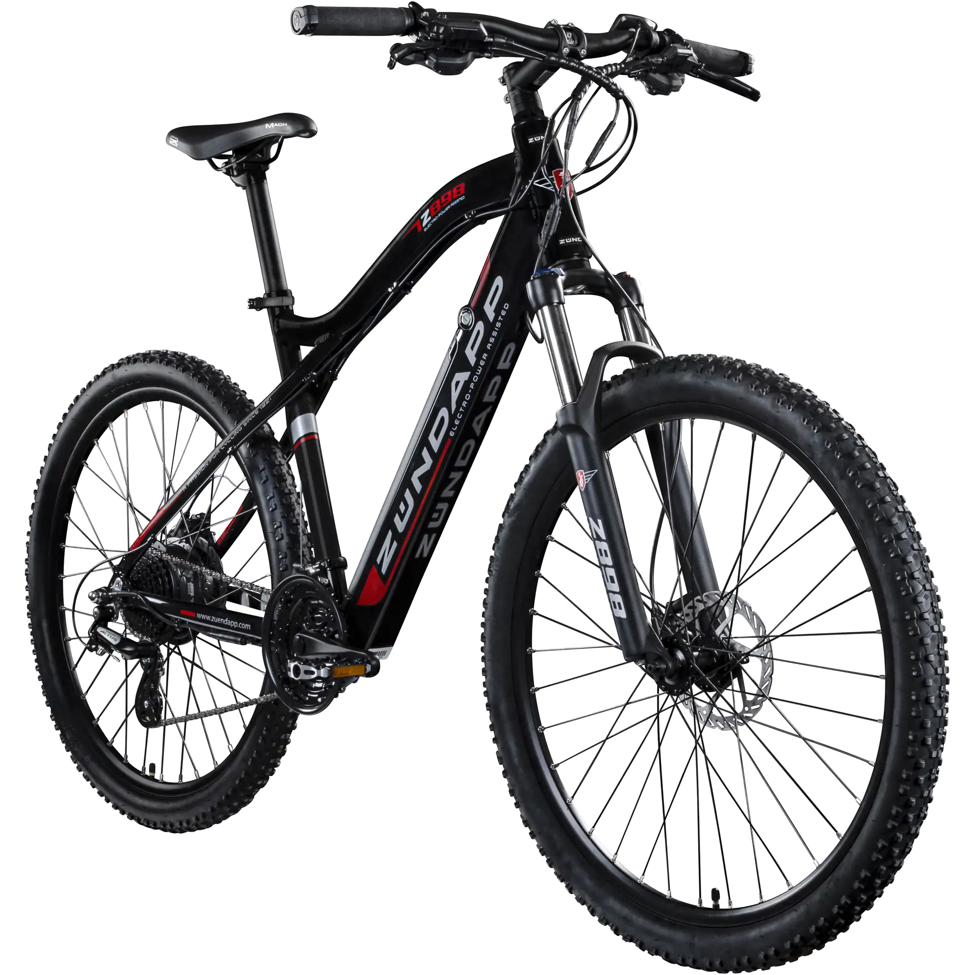 Zündapp E-Bike MTB Z898 27,5 Zoll RH 48cm 10-Gang Deore, 540 Wh schwarz rot