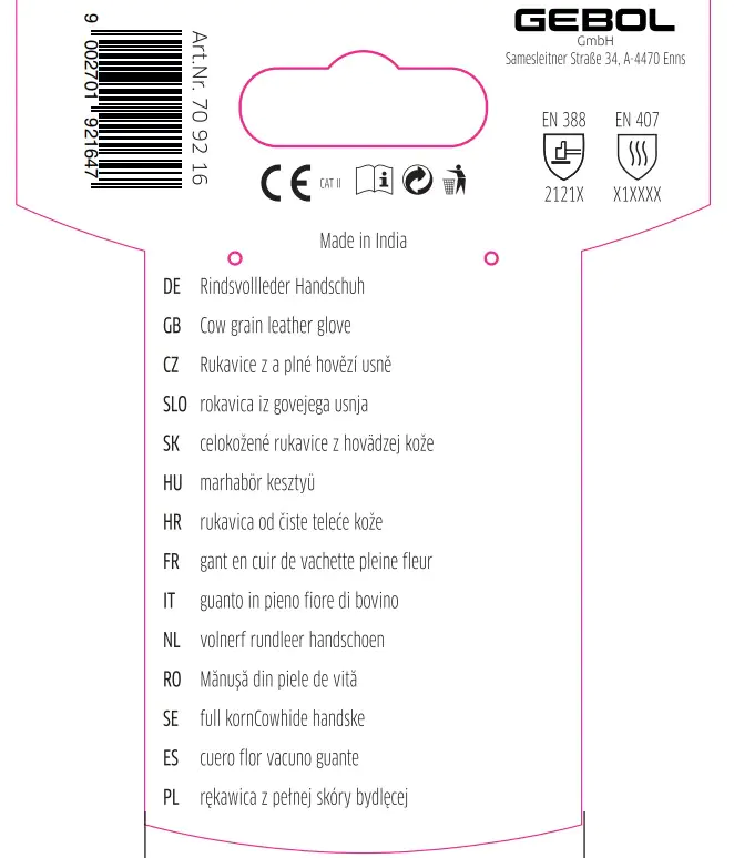 Gebol Handschuh Driver  