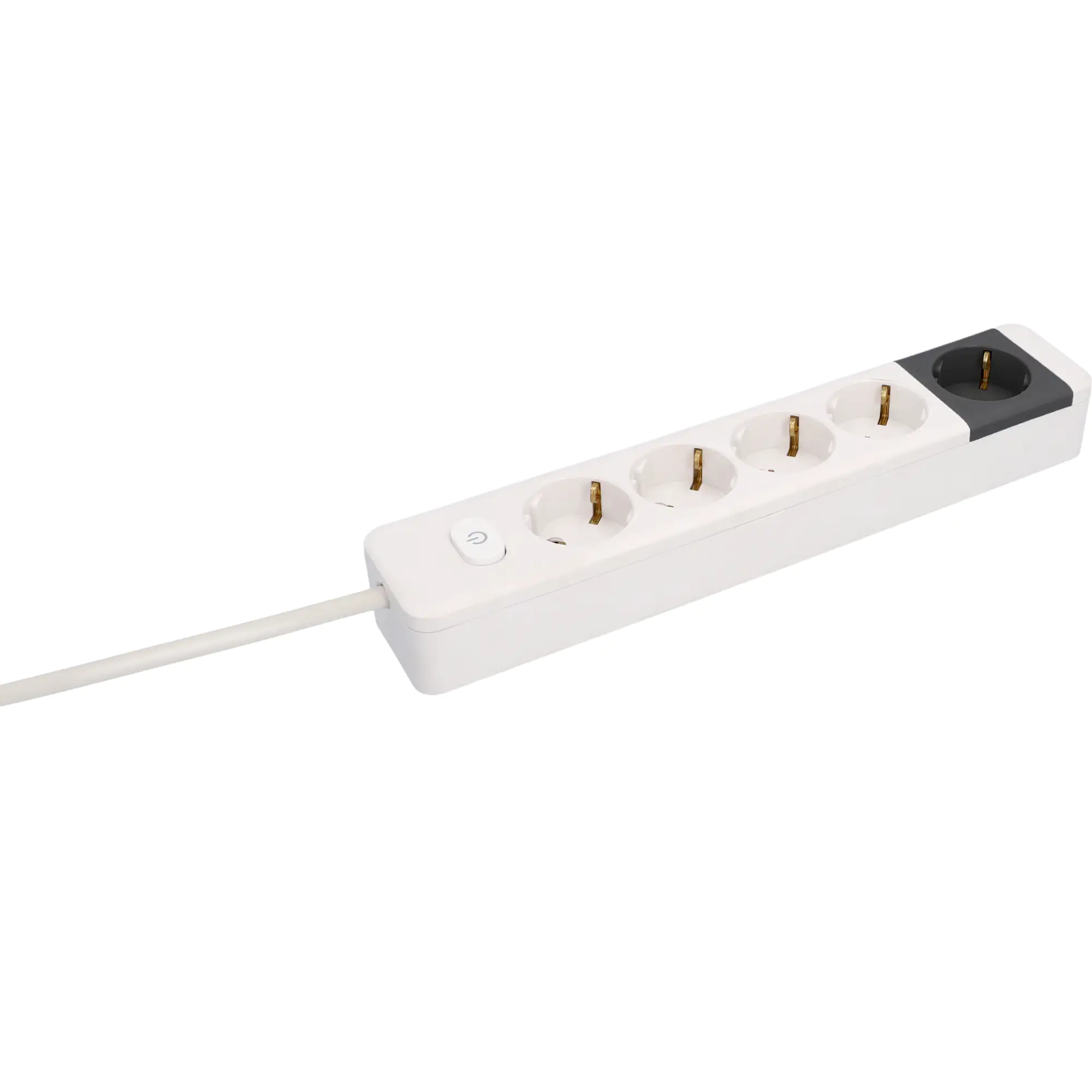 Unitec Tischsteckdose 5-fach 1,4 Meter mit Schalter, weiss/anthrazit
