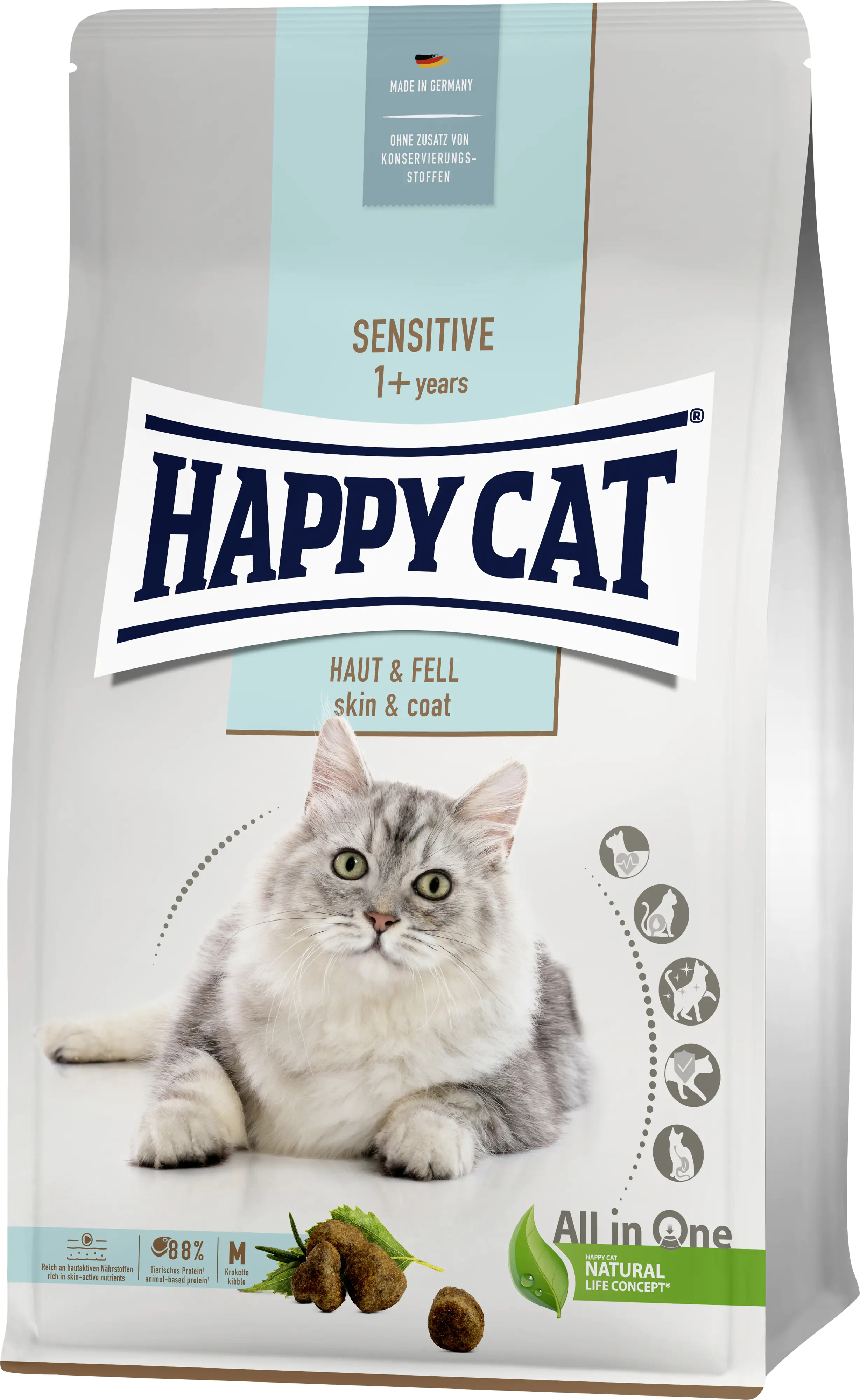 HappyCat Katzenfutter Sensitive Haut & Fell 1,3 kg