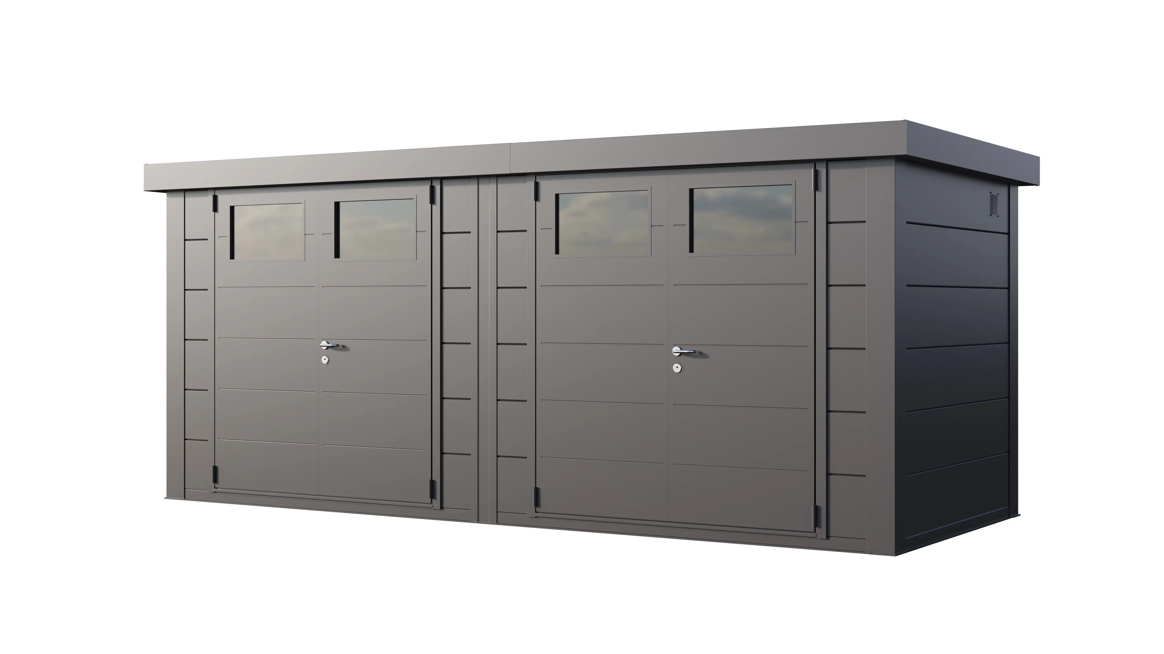 Telluria Gerätehaus DUO 2721 granitgrau 522 x 208 cm