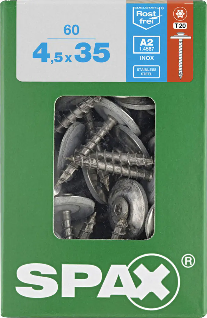 Spax Spenglerschrauben 4,5 x 35 mm T20 Vollgewinde - 60 Stk. 