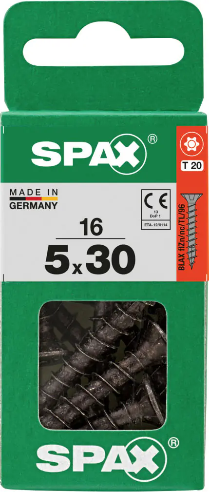 Spax Universalschrauben 5 x 30 mm T20 Vollgewinde - 16 Stk. 