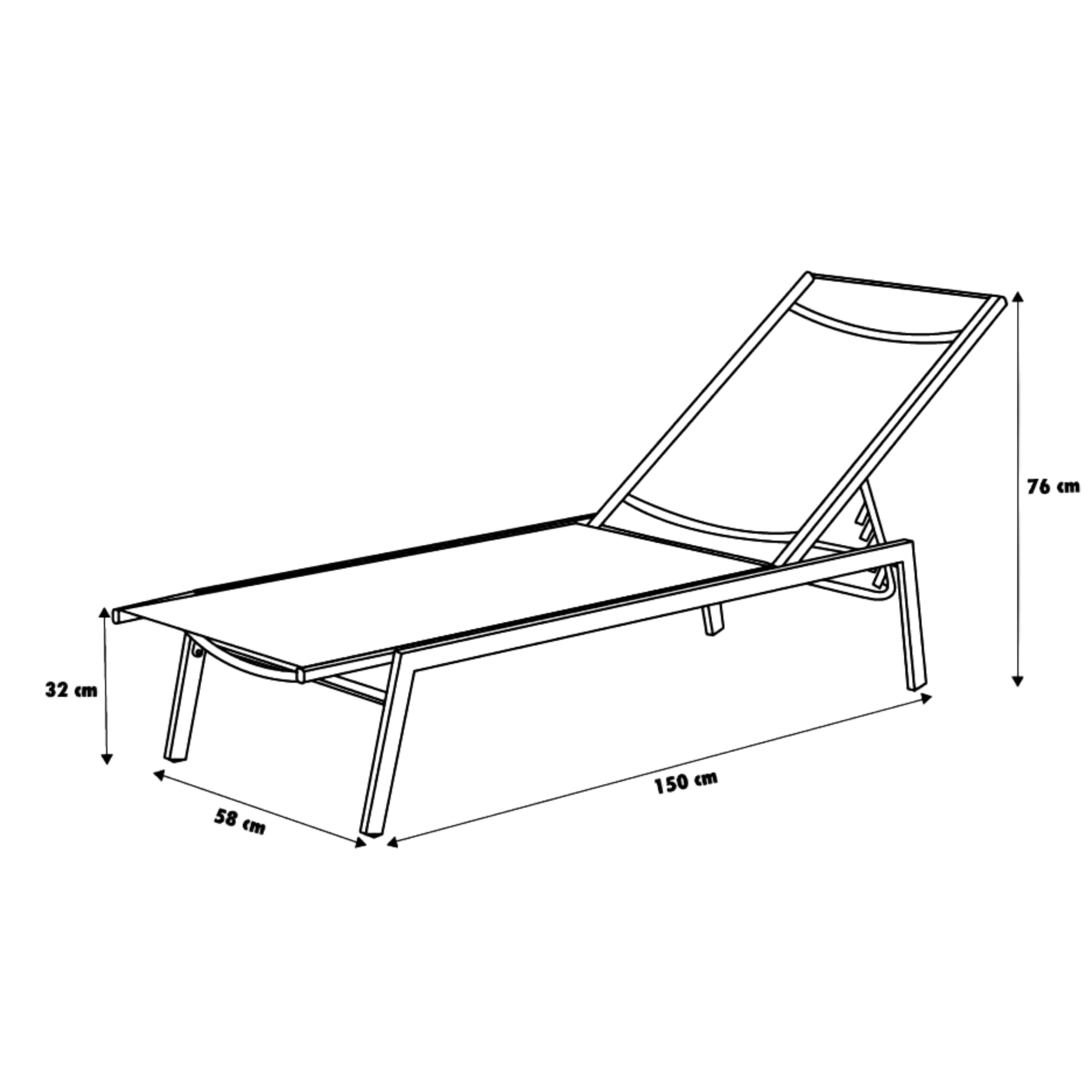 Primaster Gartenliege Lenno 200 cm Stahl