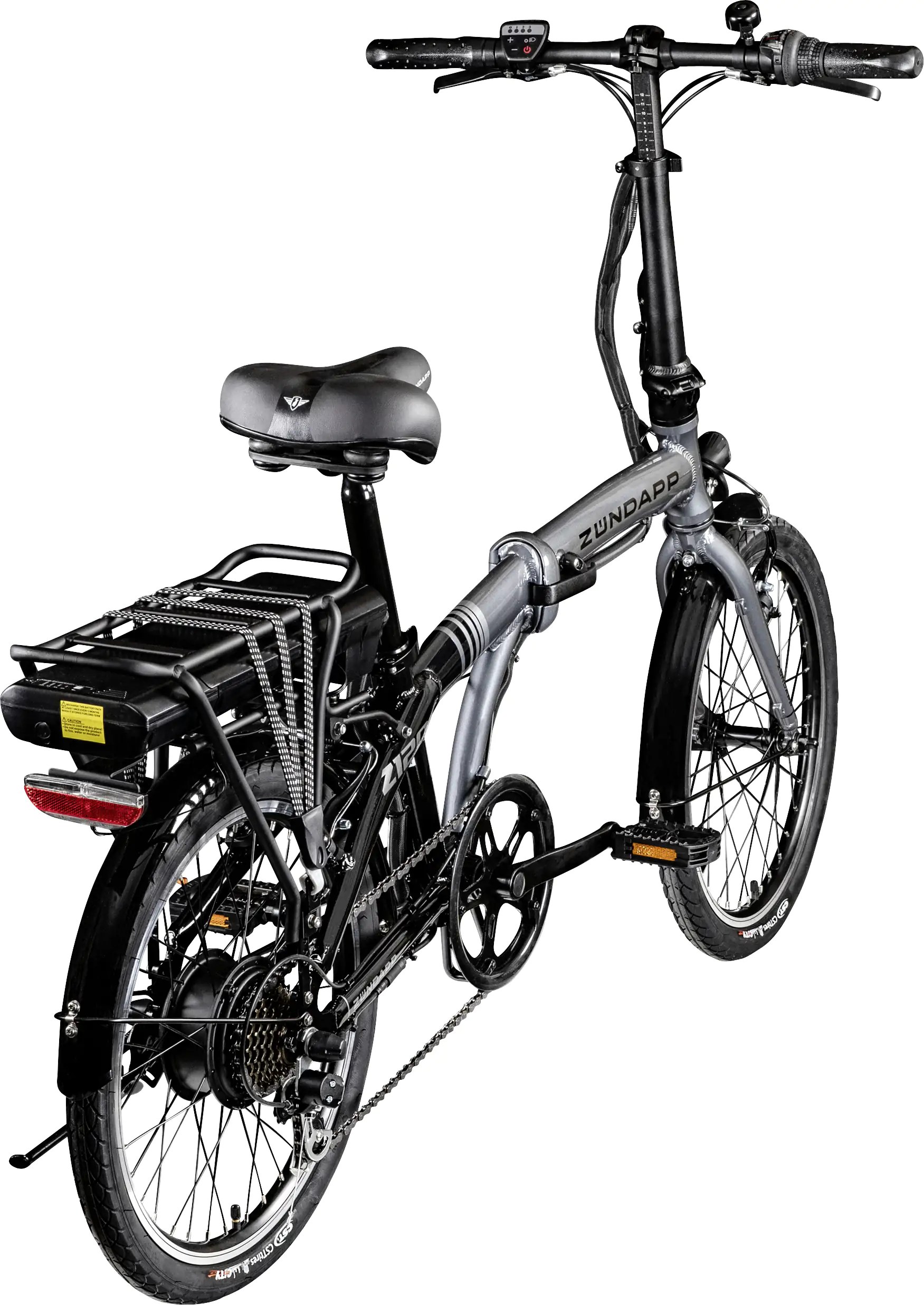 Zündapp E-Bike Faltrad Z120 20 Zoll RH 28cm 7-Gang 374,4 Wh schwarz grau