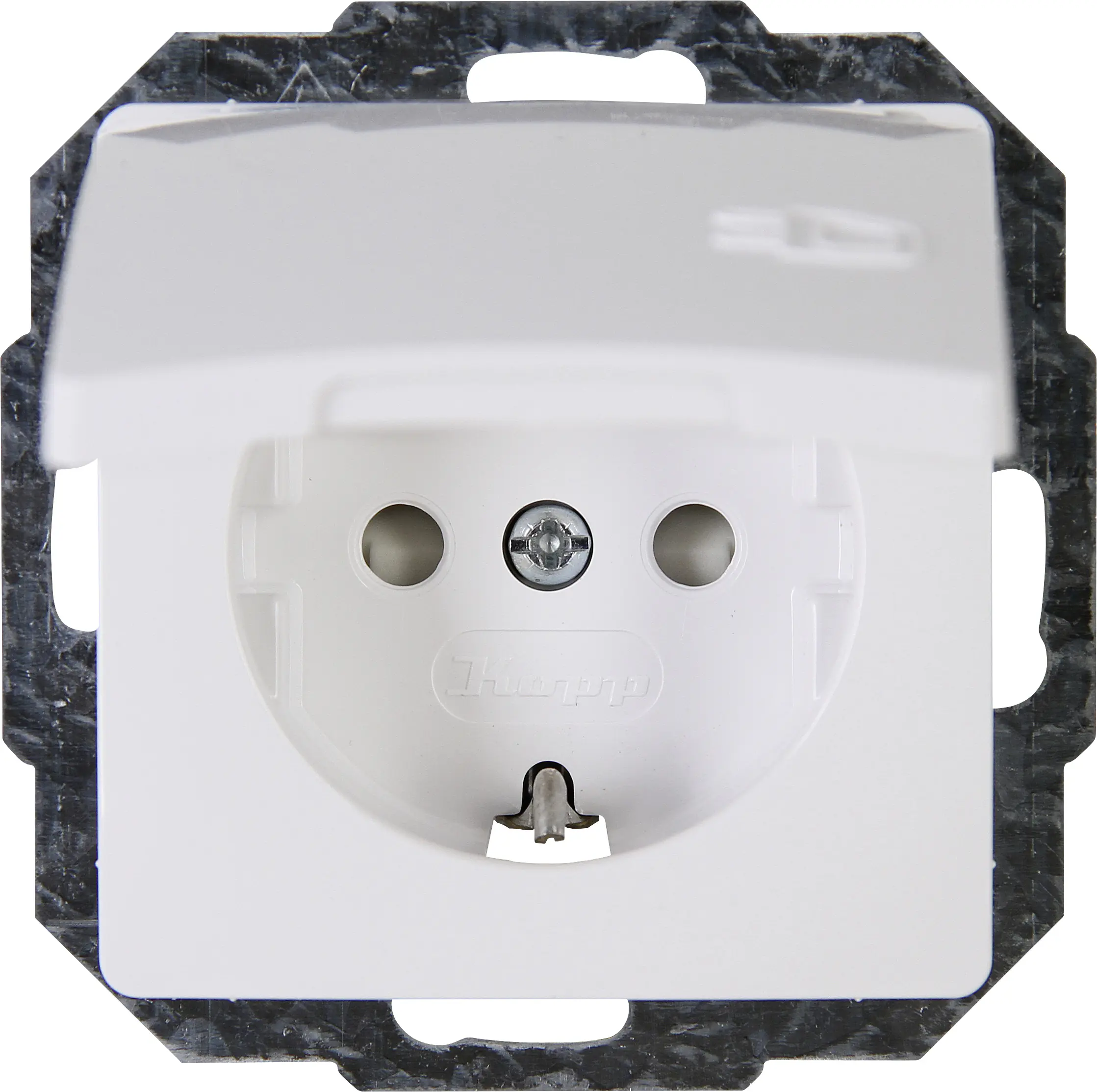 Kopp Schutzkontakt-Steckdose Paris mit Klappdeckel arktisweiß, 920802069