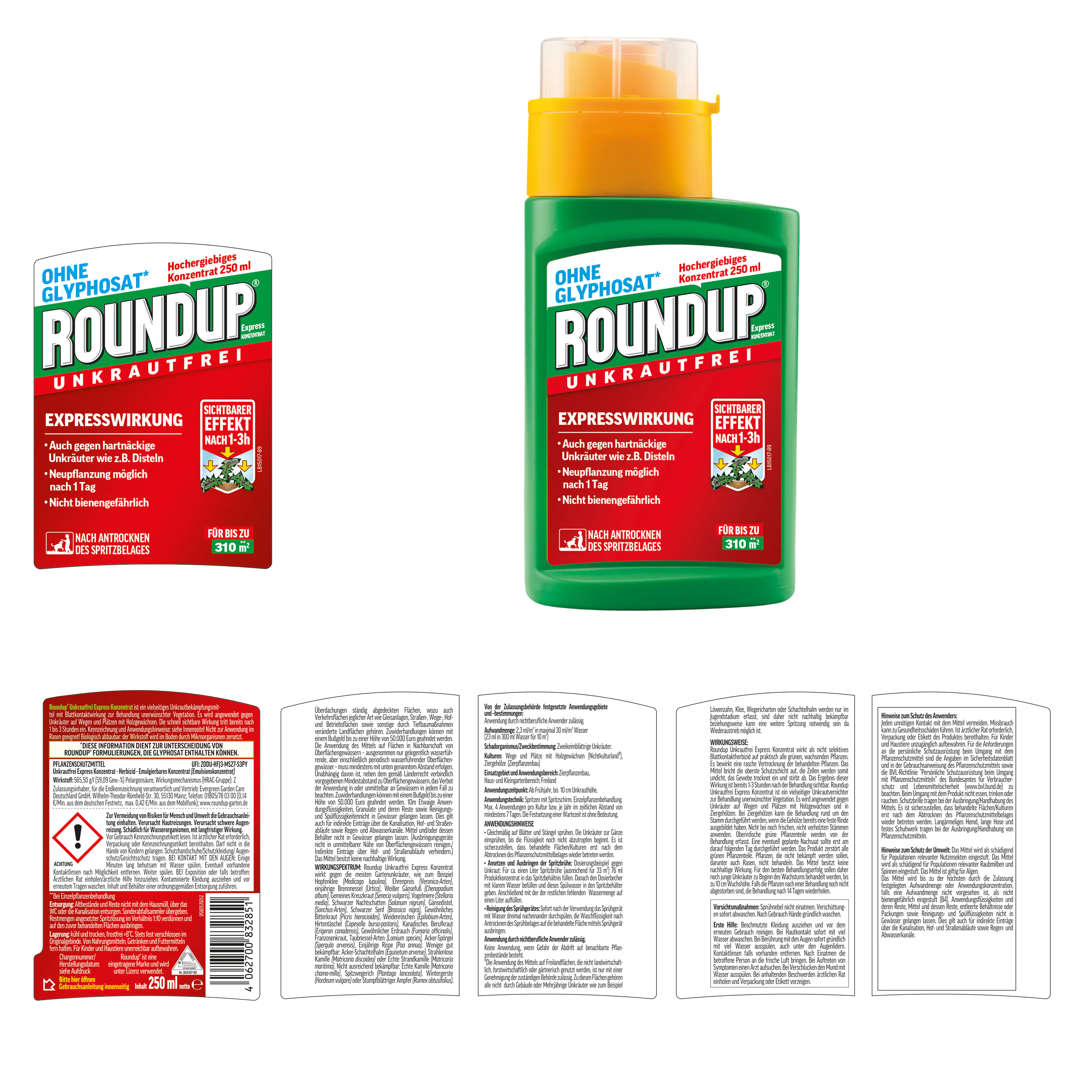 Roundup Unkrautfrei Express Konzentrat 250 ml Roundup Unkrautfrei Express Konzentrat 250 ml