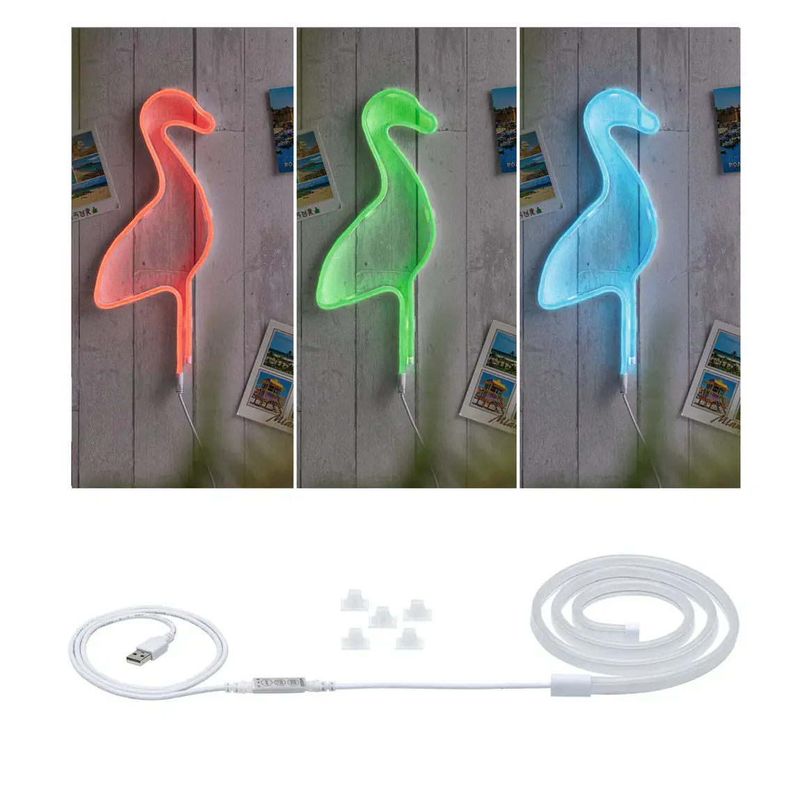 Paulmann LED-Streifen Neon Colorflex Flamingo 1 m 5 W RGBW weiß dimmbar