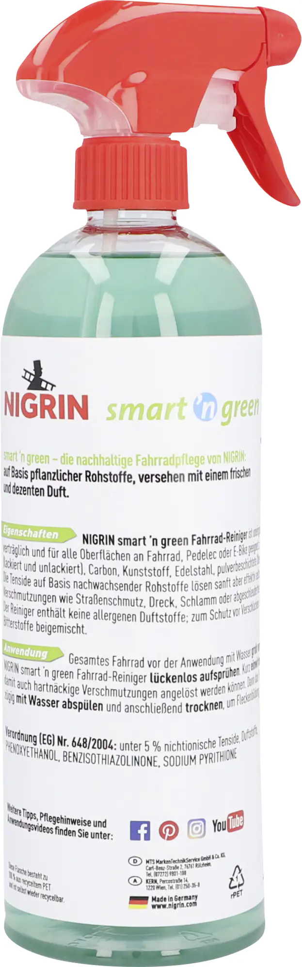 Nigrin Smart'n Green Fahrrad Reiniger 750ml Nigrin Smart'n Green Fahrrad Reiniger 750ml