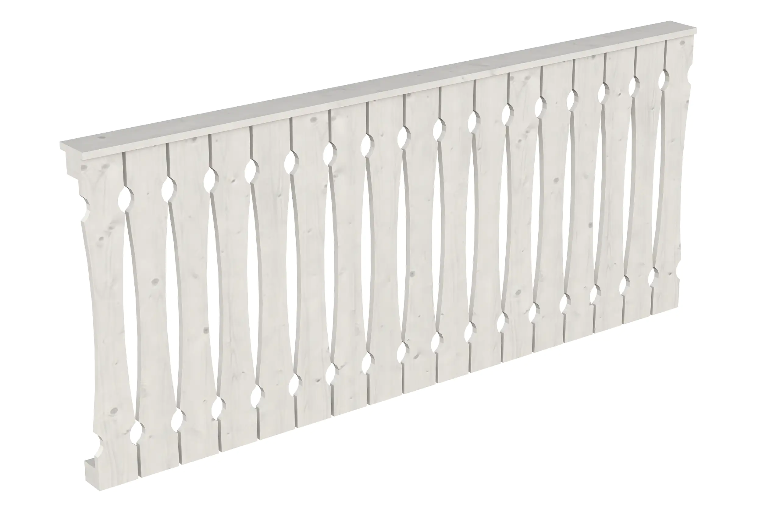 SKAN HOLZ Brüstung Balkonschalung 220 x 96 cm, Fichte, lasiert in Weiß