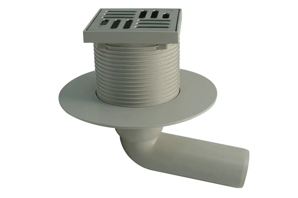 Marley Balkonablauf DN 50 Abgang waagerecht, Rost 10 x 10 cm