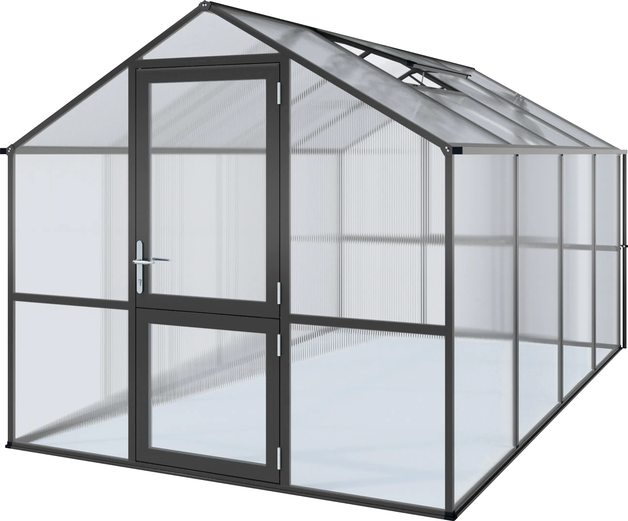 KGT Gewächshaus Rose IV 4,29 x 2,33 x 2,15 m, anthrazit-grau KGT Gewächshaus Rose IV 4,29 x 2,33 x 2,15 m, anthrazit-grau