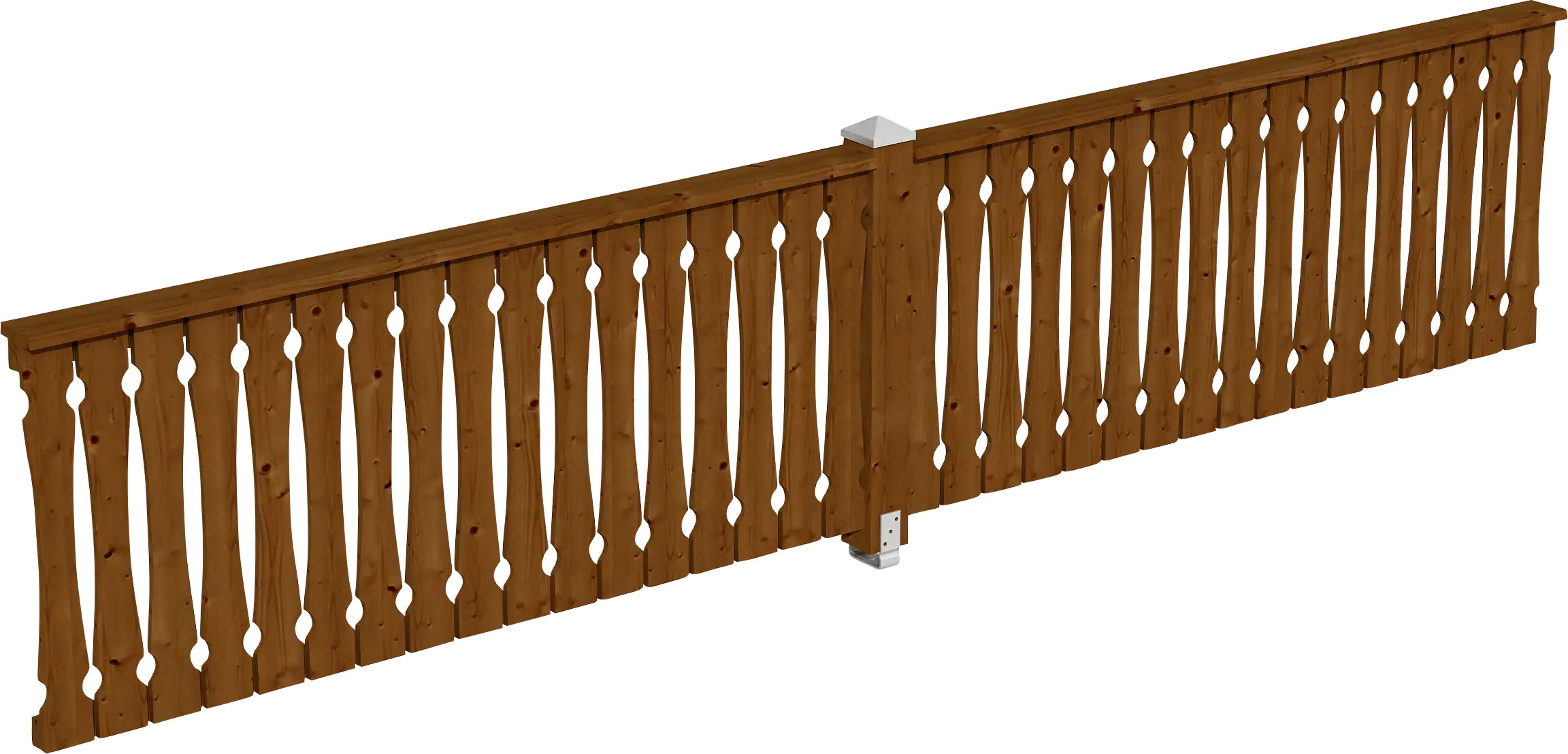 SKAN HOLZ Brüstung Balkonschalung 465 x 96 cm, Fichte, lasiert in Nussbaum