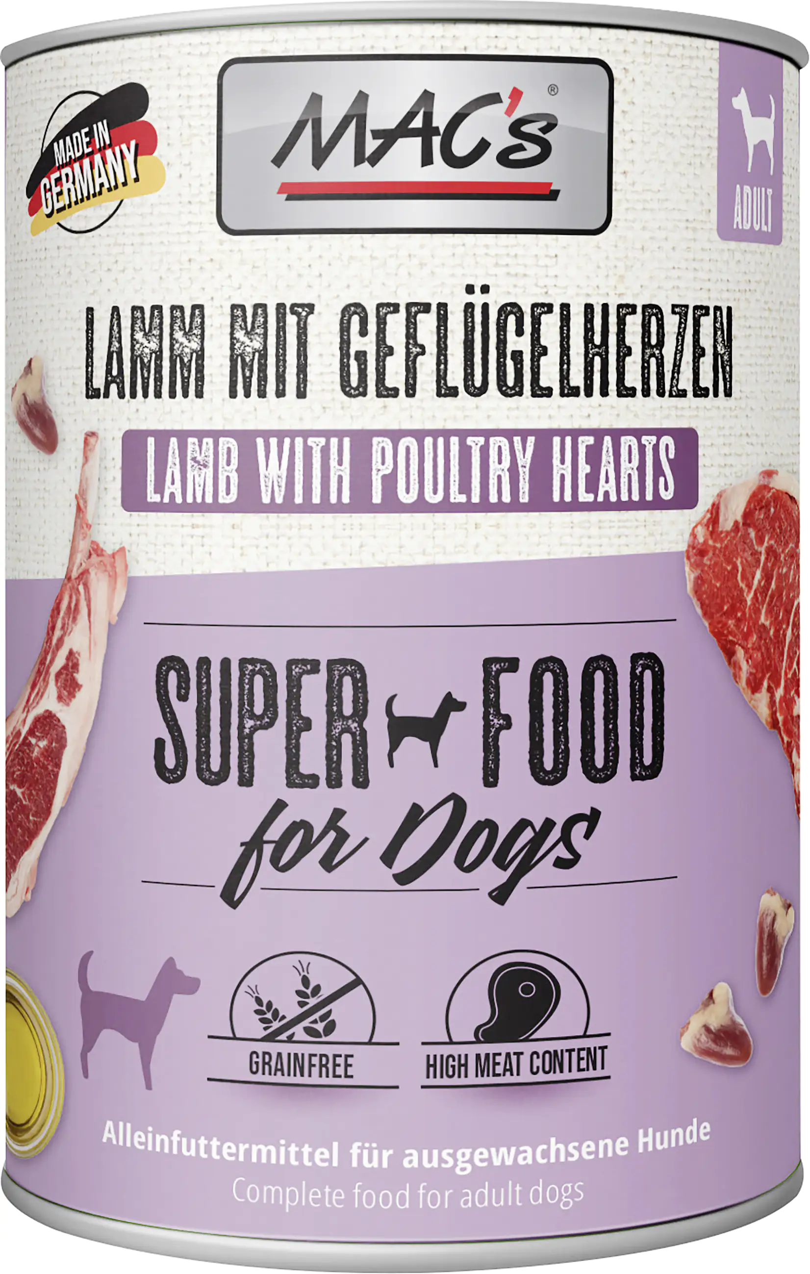 Macs Dog Lamm & Geflügelherzen 400 g Macs Dog Lamm & Geflügelherzen 400 g