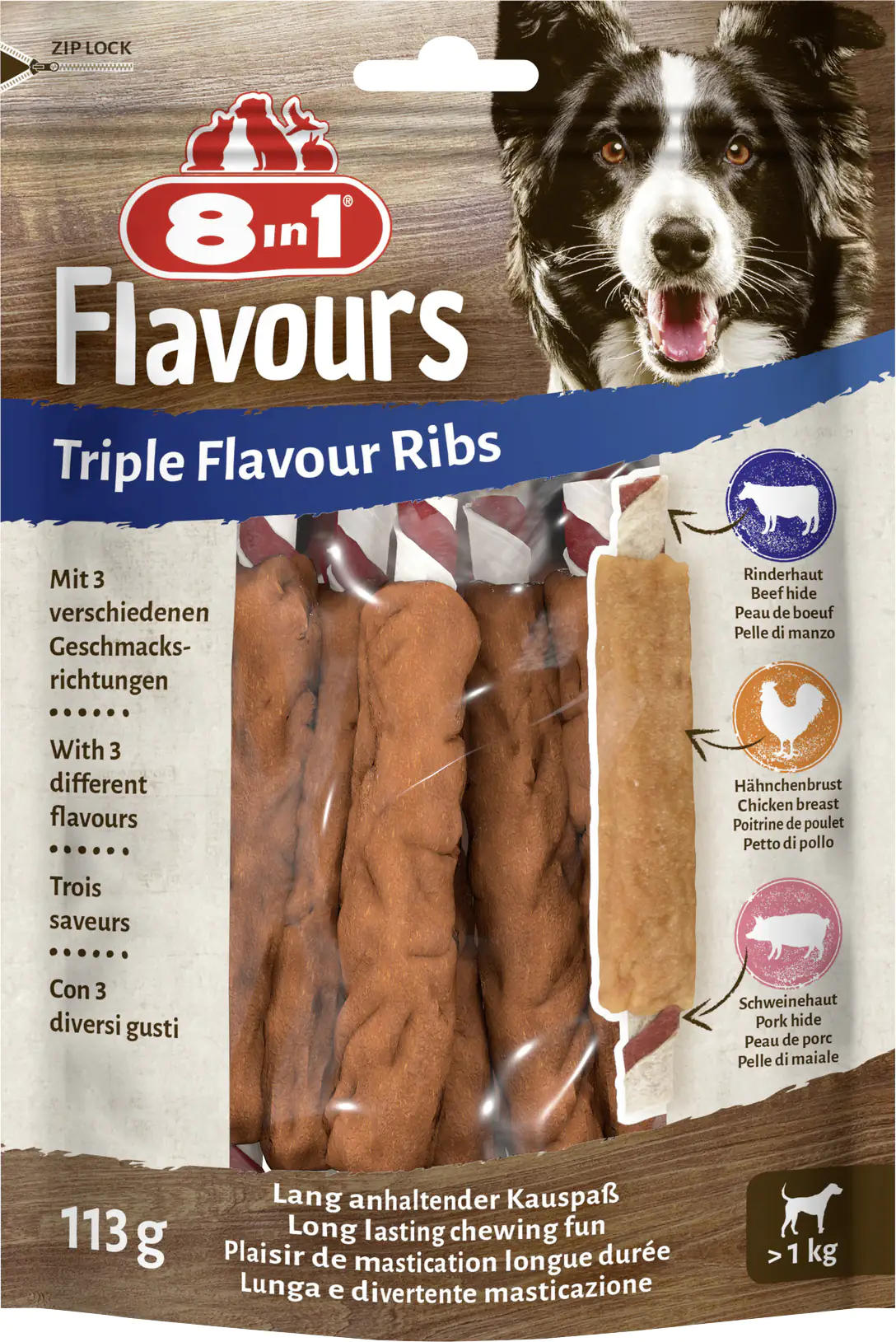 8in1 Flavours Kaustange Triple Flavour Ribs 113 g