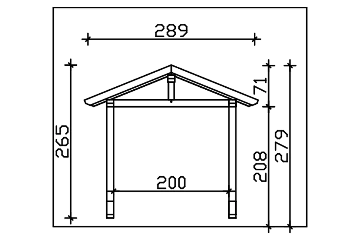 SKAN HOLZ Vordach Stralsund Typ 2 289 x 116 cm, natur