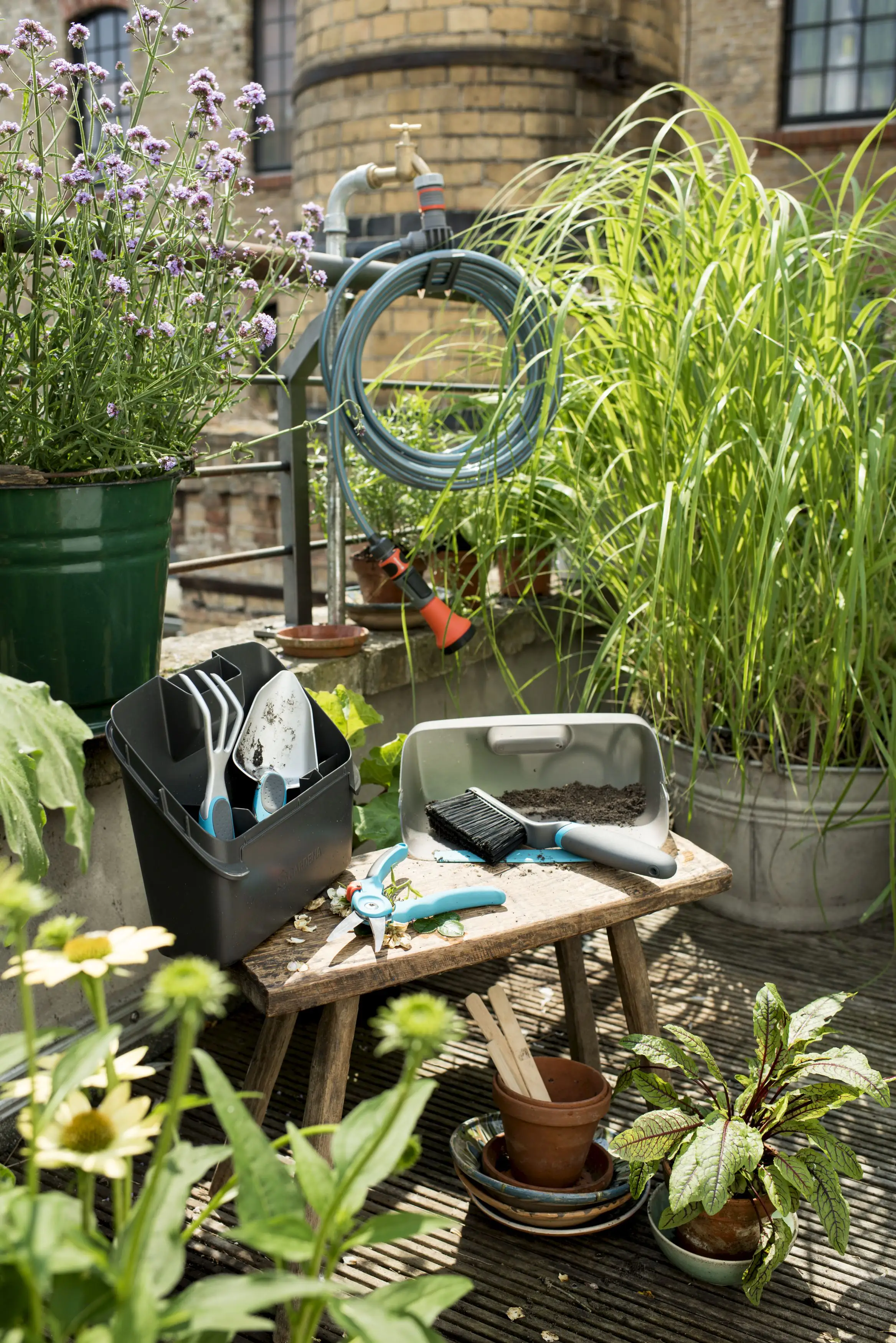 Gardena Terrassen Spiralschlauch City Gardening 9 mm