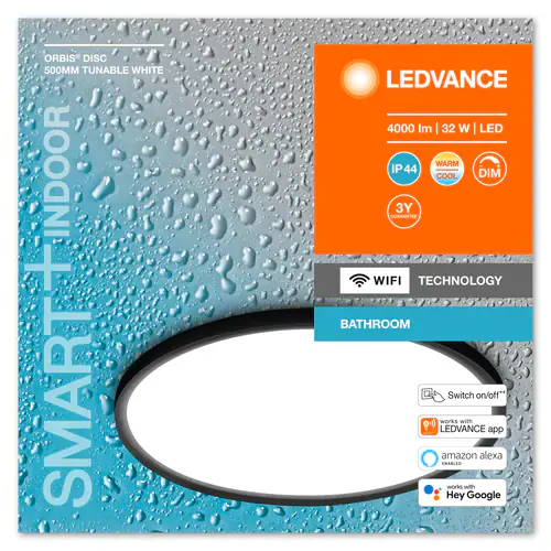 Ledvance Smart+ LED Deckenleuchte Orbis Disc schwarz Ø 50 cm 32 W