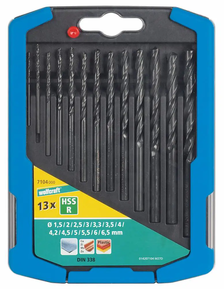 Wolfcraft Metallbohrer-Set HSS rollgewalzt Ø 1,5 - 6,5 mm 13-teilig Rundschaft