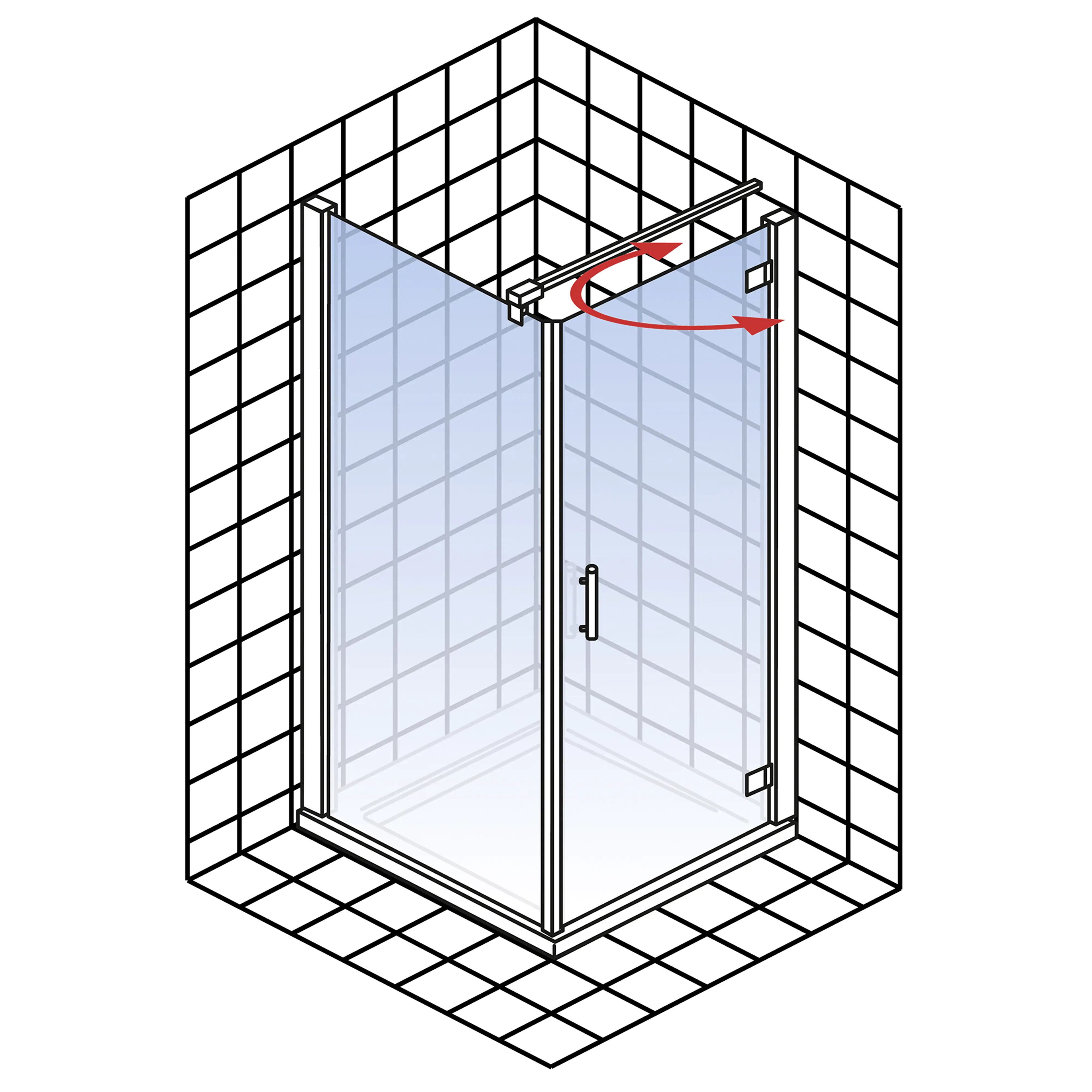 Schulte Drehtür Seitenwand 200 x 90 x 90 cm Toura