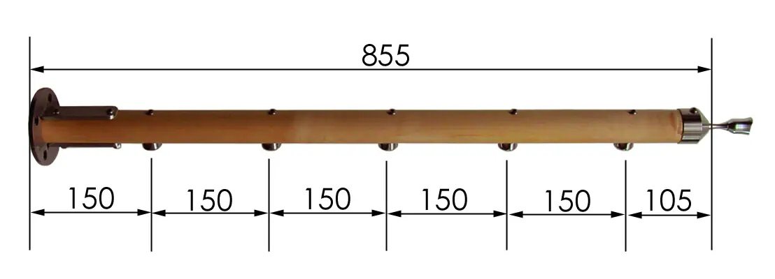 Treba B46 WoodTec Geländerstab Buche versiegelt Ø42 x 855mm