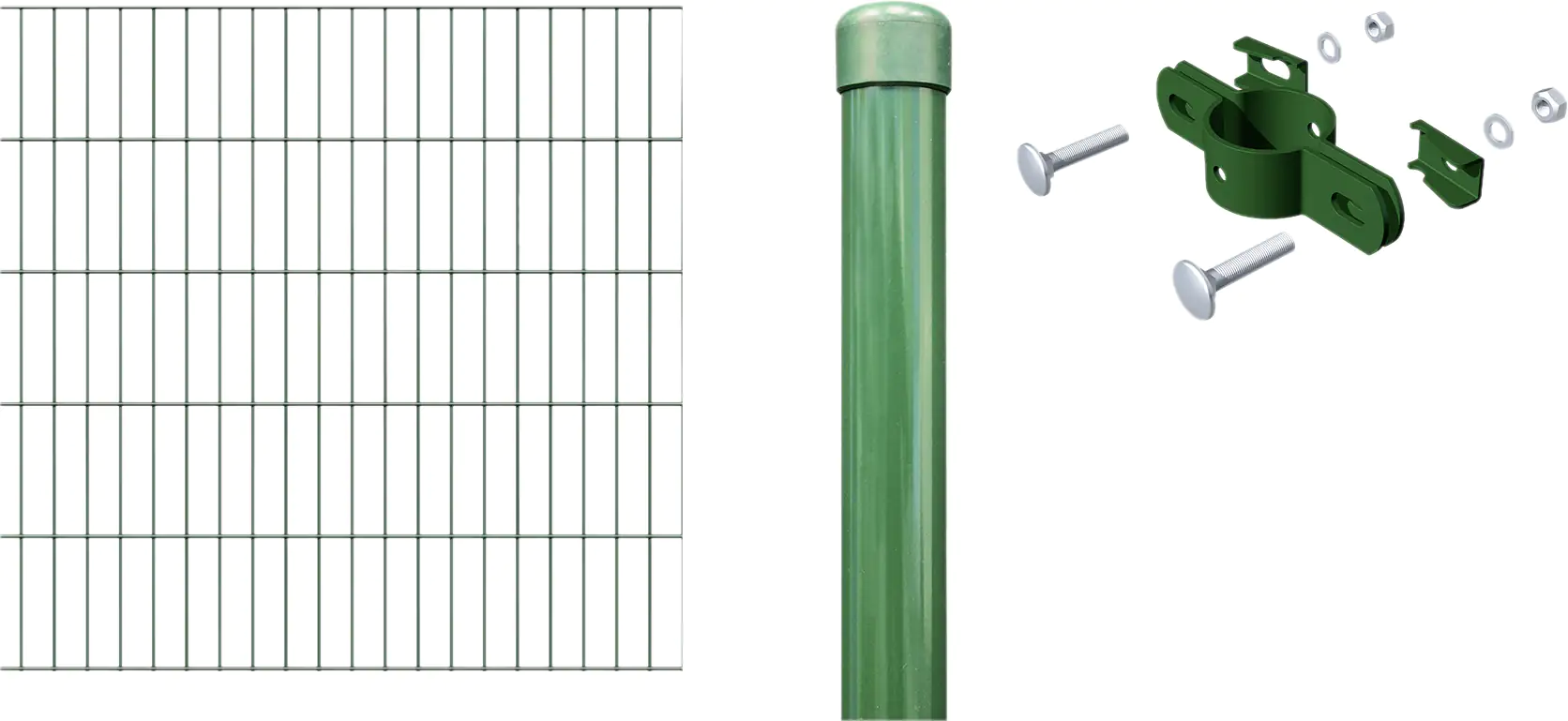 Alberts Anbauset Doppelstabmatten 2 m 120 cm 6/5/6 grün