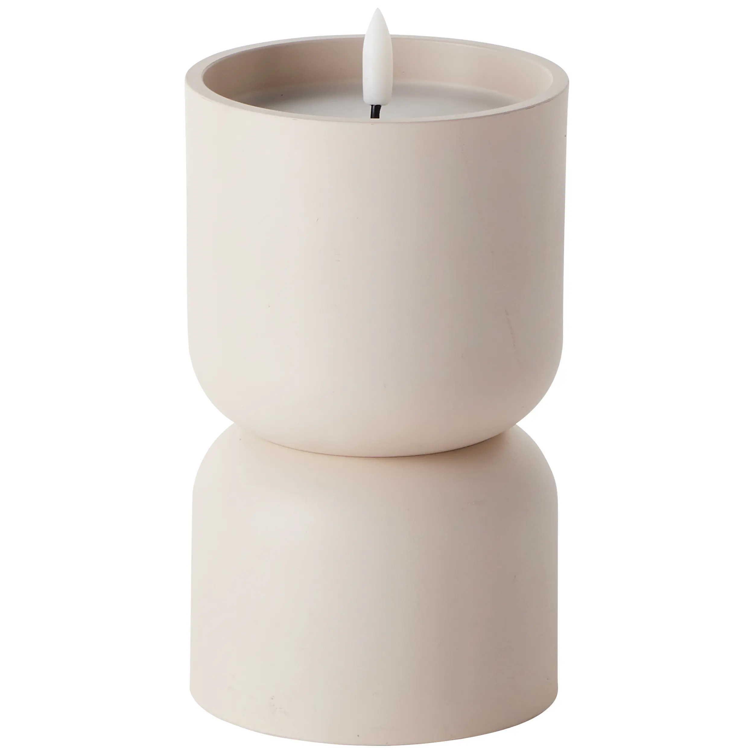 Brilliant LED Kerze batteriebetrieben mit Timer Ø 9,8 x 18,5 cm beige, Hellbraun