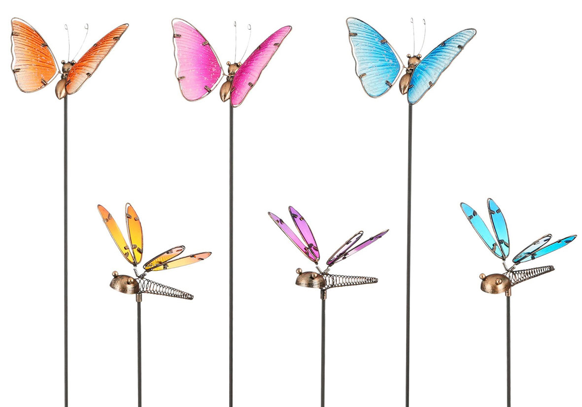 Mica Decorations Gartenstecker Schmetterling oder Libelle 99 x 64 x 37 cm