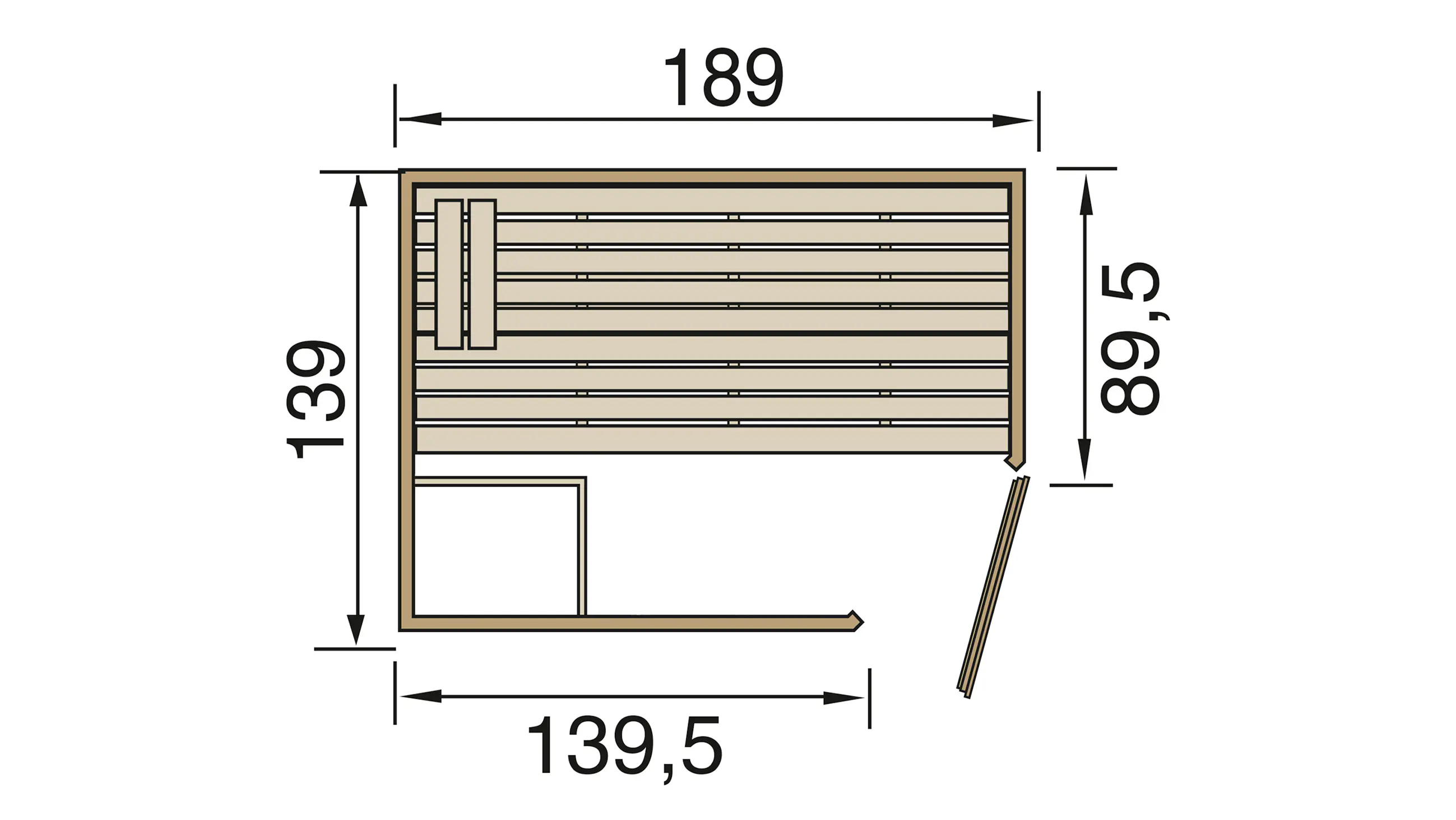 Weka Massivholzsauna Valida Eck 1 mit Glastür