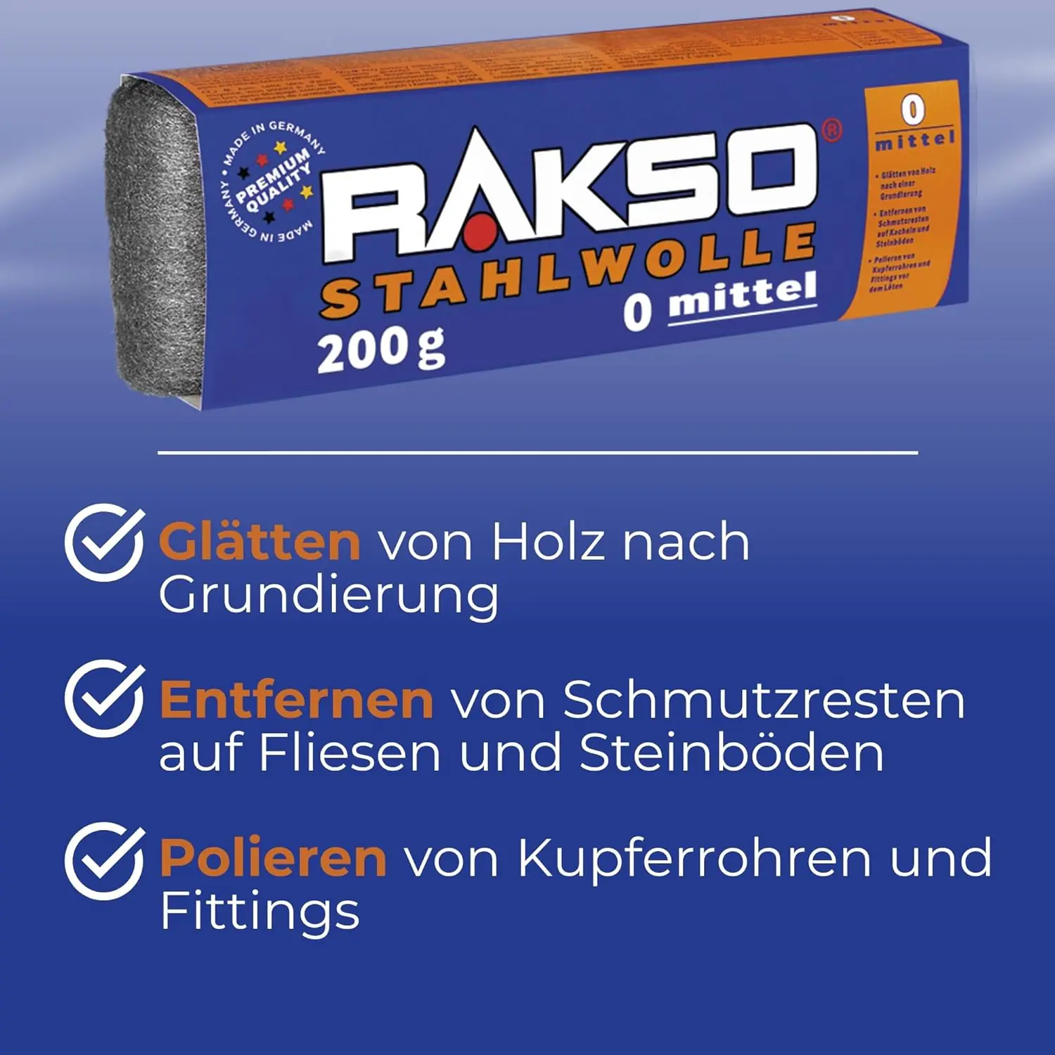 RAKSO Stahlwolle, Sorte 0